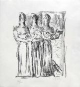 Stadler, Toni (1888 - 1982)"Menschengruppe"; Lithographie/Maschinenbütten mit Trockenstempel der
