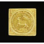 Goldmedaille1,8 x 1,8 cm; 3,45g; 21,6ct;