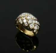 Damenring18ct GG; mit Brillantbesatz von ca. 1ct W-SI; 10,4g; Ringgr. 53,5