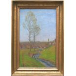 Luntz, Adolf (1875 Wien - 1934 Karlsruhe)"Vorfrühling in Klein-Steinbach (Baden)"; ÖL/LW; links