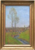 Luntz, Adolf (1875 Wien - 1934 Karlsruhe)"Vorfrühling in Klein-Steinbach (Baden)"; ÖL/LW; links