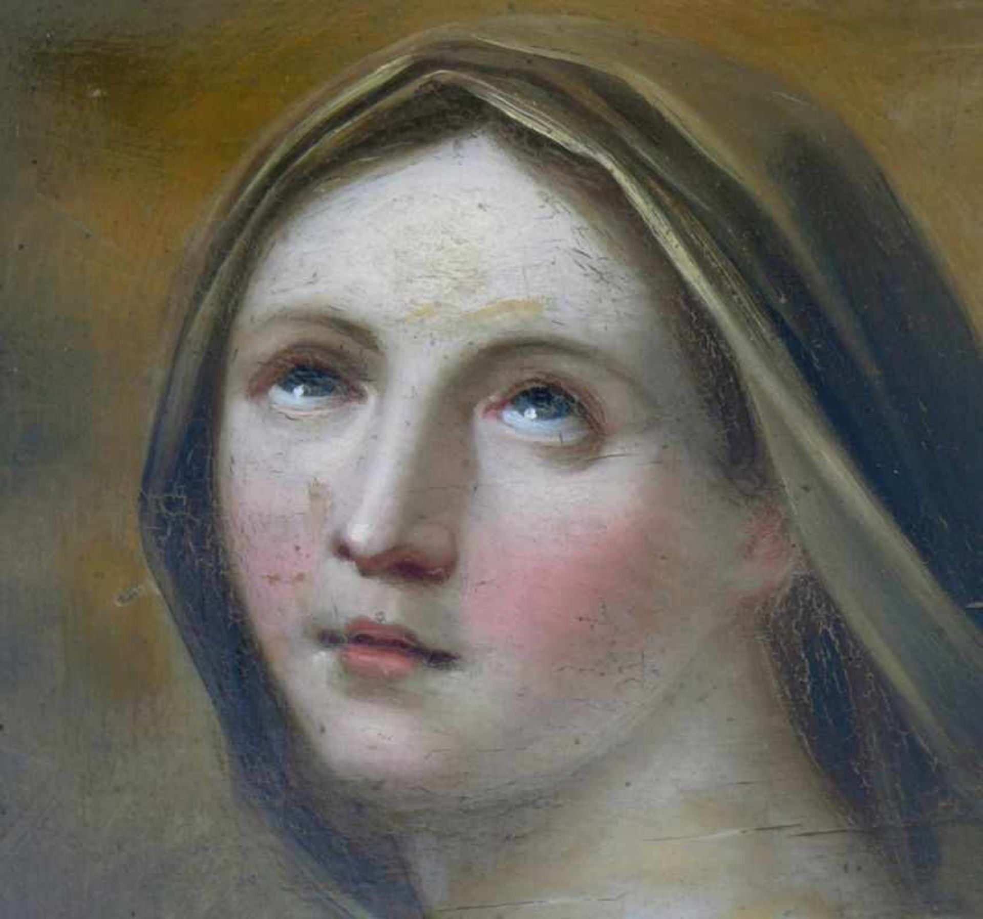 Hauber, Josef (1766 Geratsried - 1834 München)"Madonna"; Blick nach oben gerichtet; ÖL/Holz; verso - Image 5 of 5