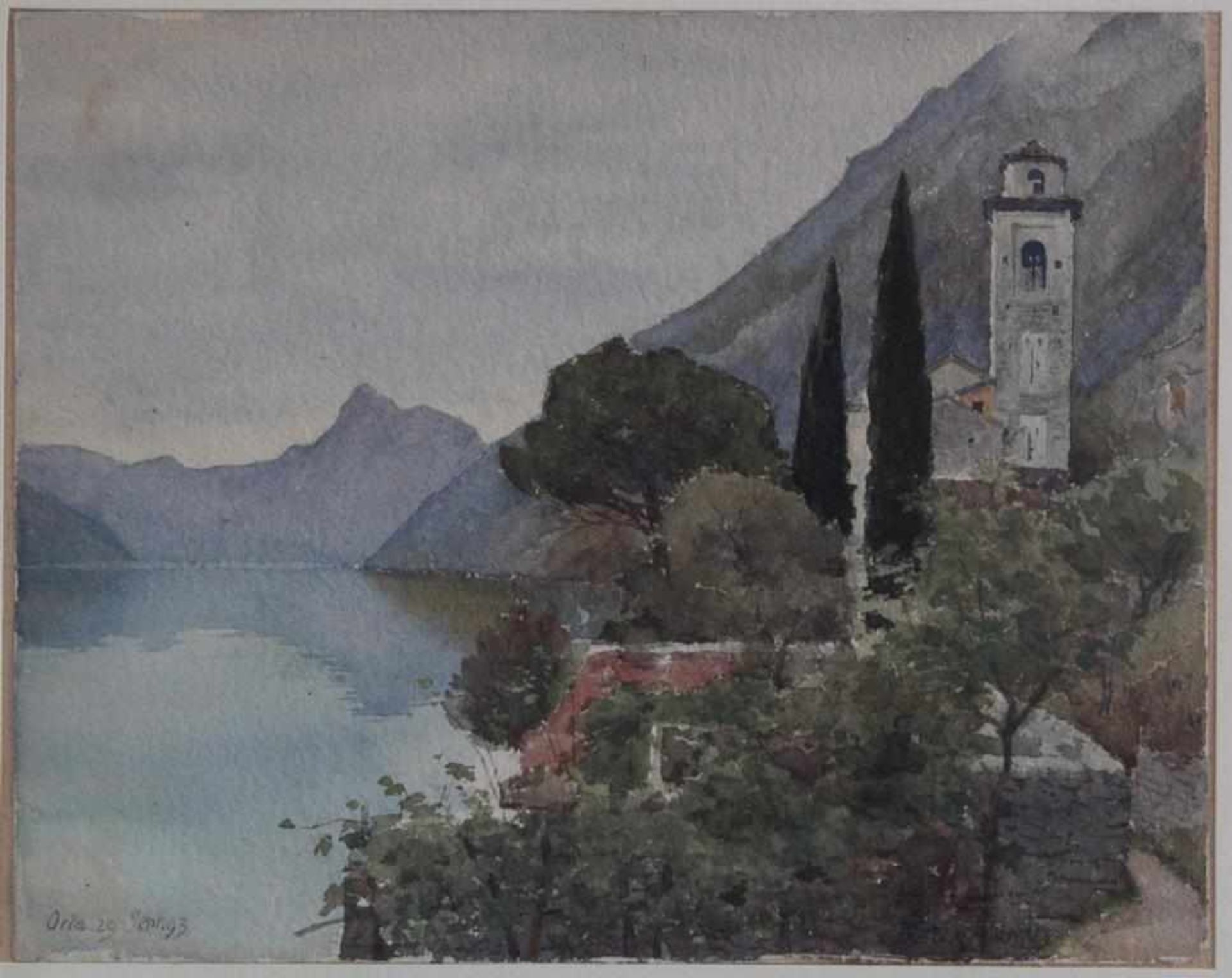 Emil Beurmann (1862-1951)Aquarell, "Gardasee", ca. 22 x 28 cm. Gerahmt - Image 2 of 5