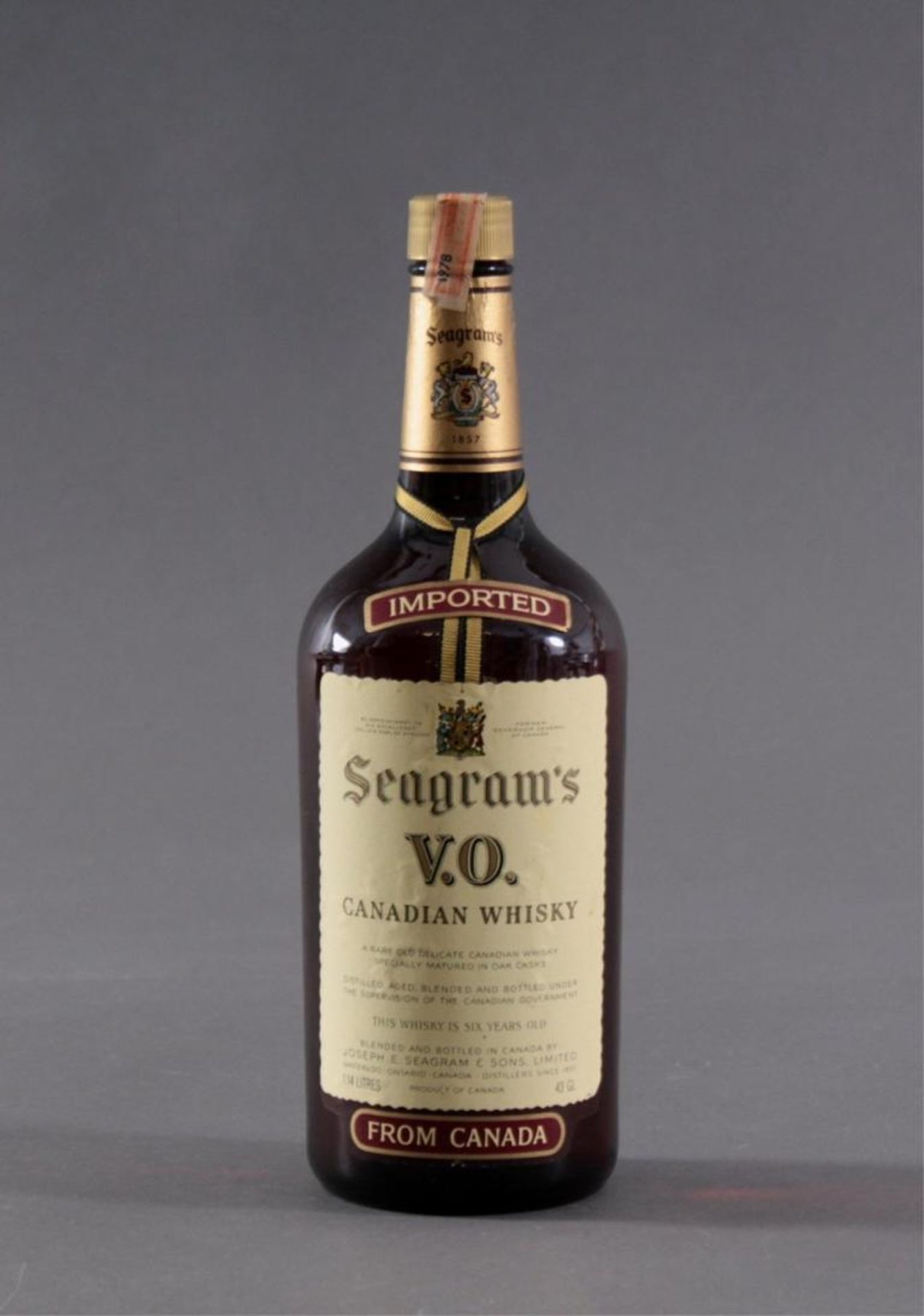 Seagram's V.O. Canadian Whisky, 1978Joseph E. Seagram & Sons. Limited, 1,14 Liter Flasche