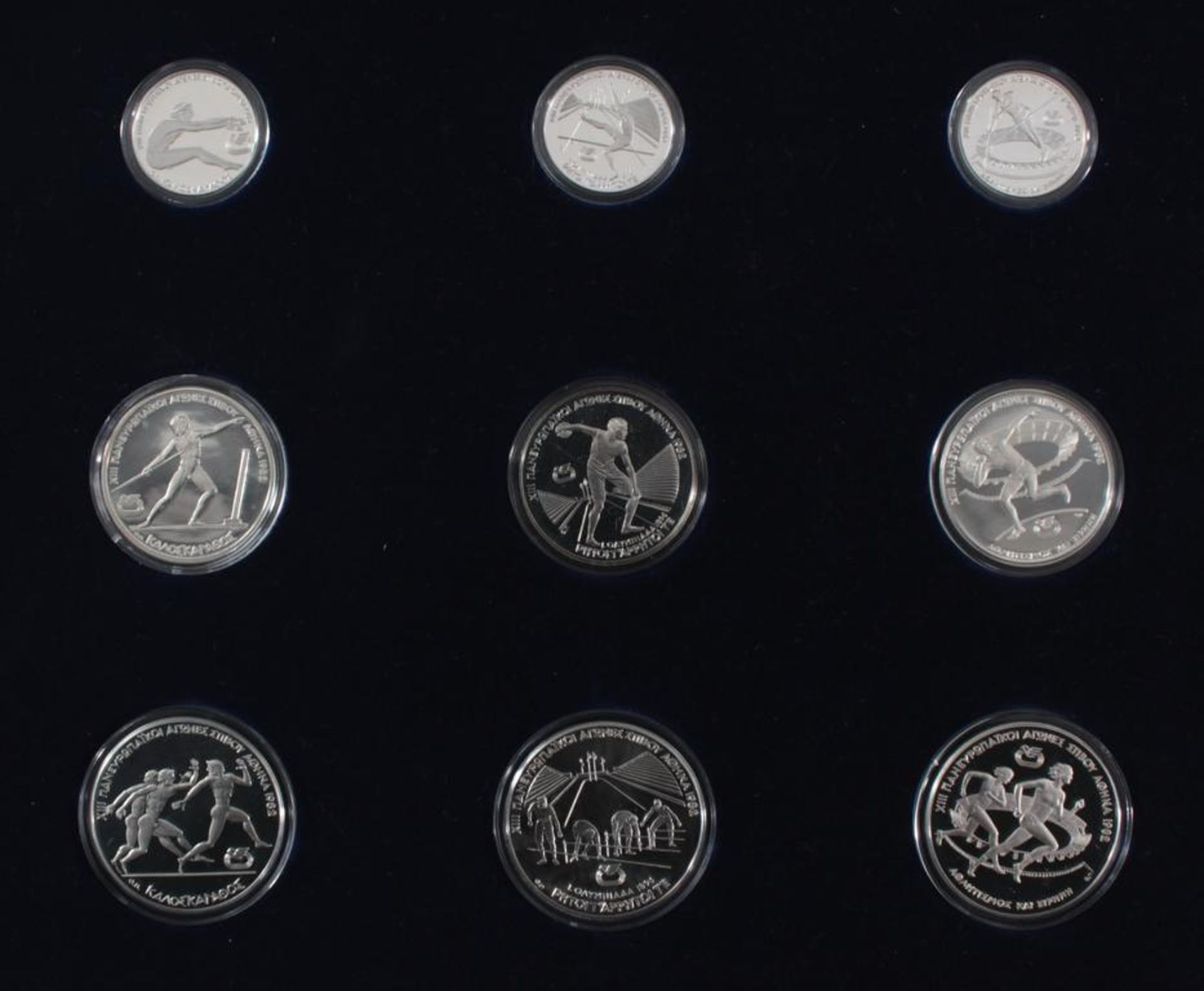 Griechenland, Olympische Spiele 1984, Silbermünzen in PP, Leichtathletik24 Silbermünzen in PP, in - Bild 4 aus 6
