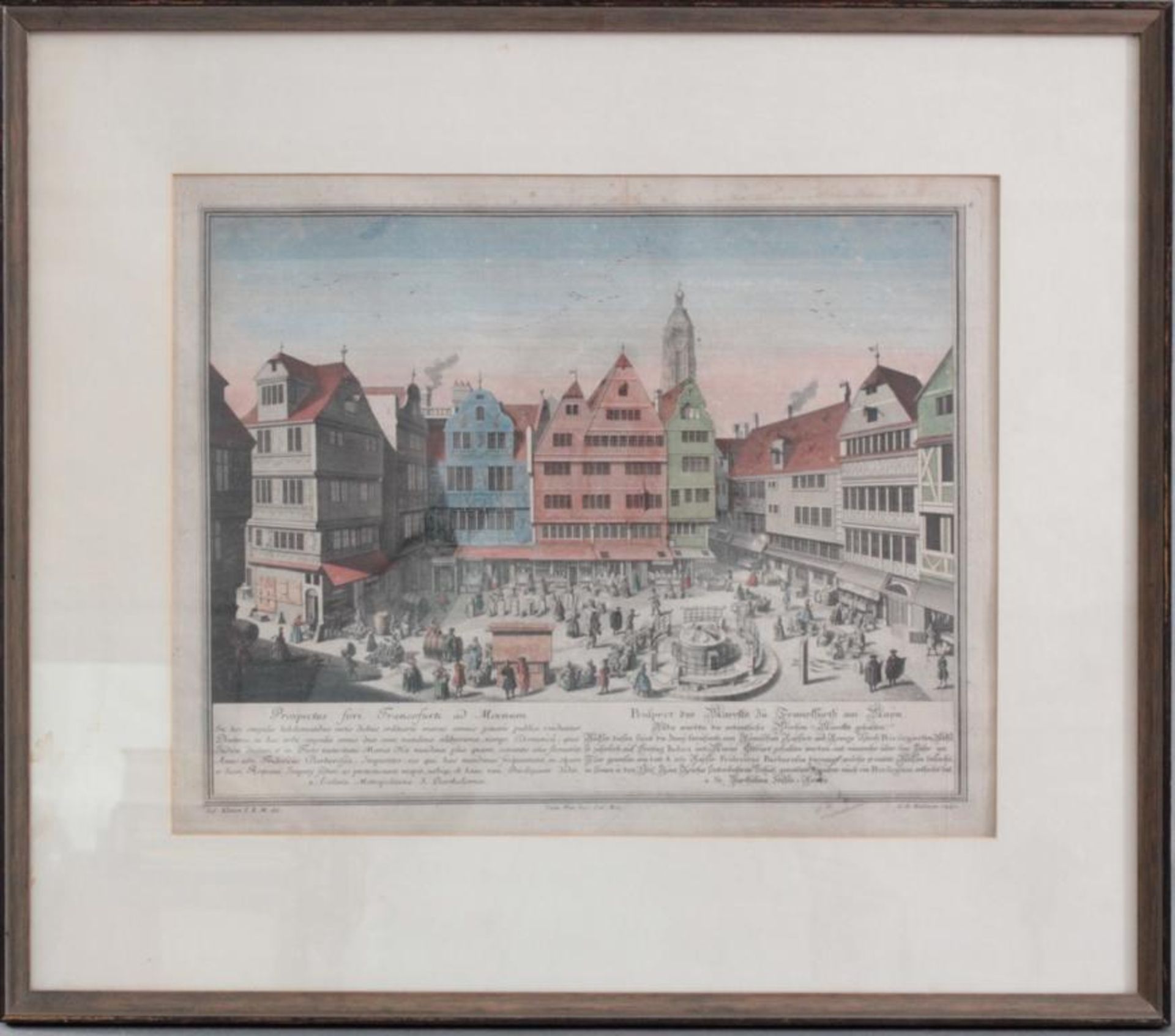 Heumann Georg Daniel 1691 - 1759 Hofkupferstecher in Göttingen nach S. KleinerAnsicht des Markts