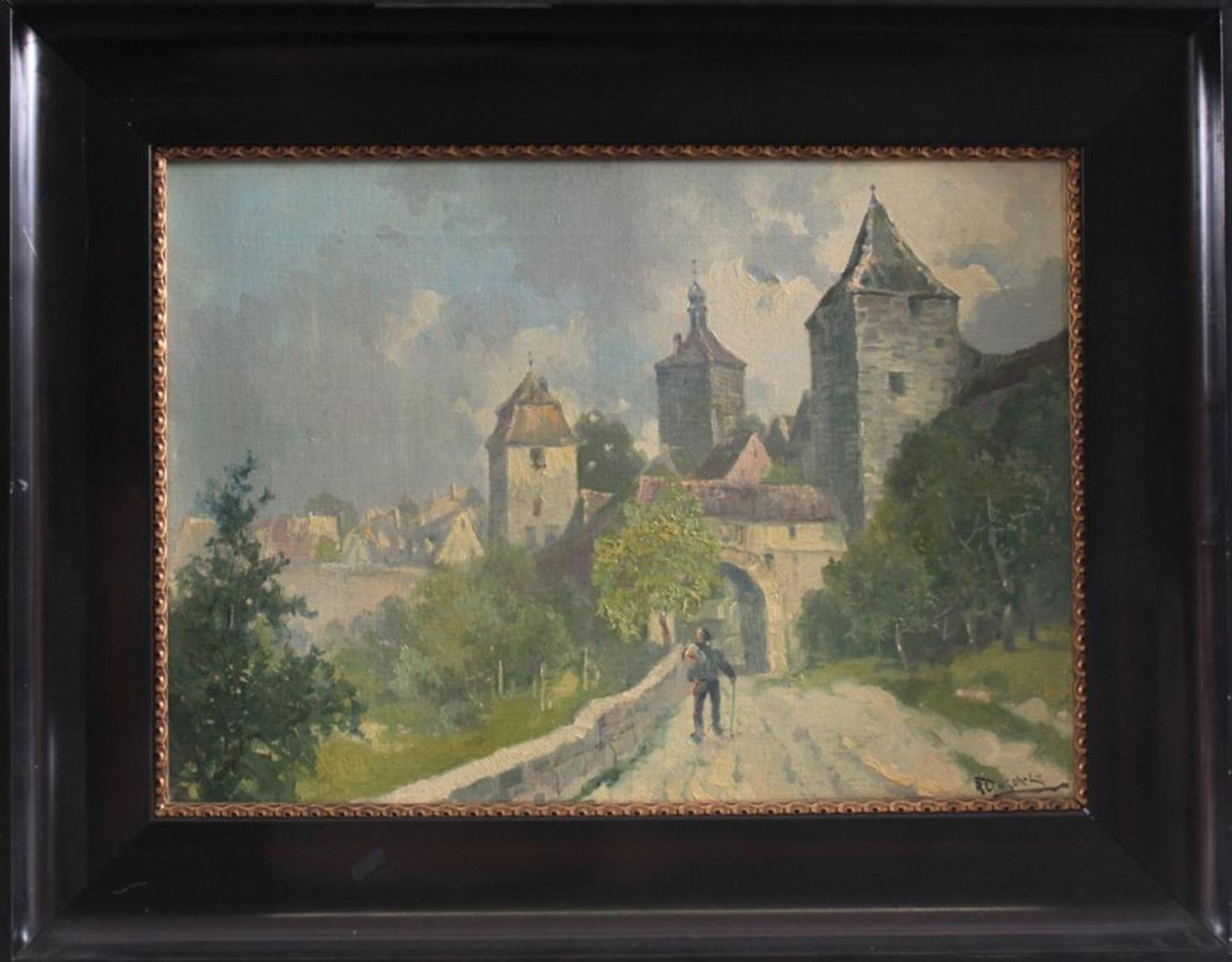 Richard Duschek (1884-1959)Öl auf Leinwand, "Ansicht von Rothenburg", rechts unten signiert, ca.