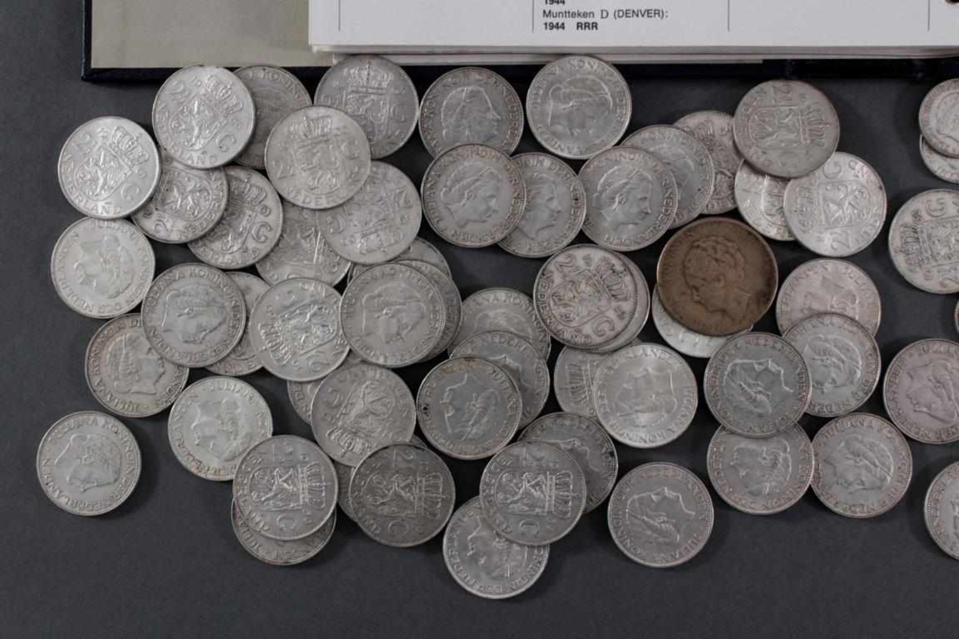 Niederlande, Sammlung Gulden 1954-1967, Silber-Gulden1 Gulden: 5x 1954, 4x 1955, 4x 1956, 7x 1957, - Bild 3 aus 8