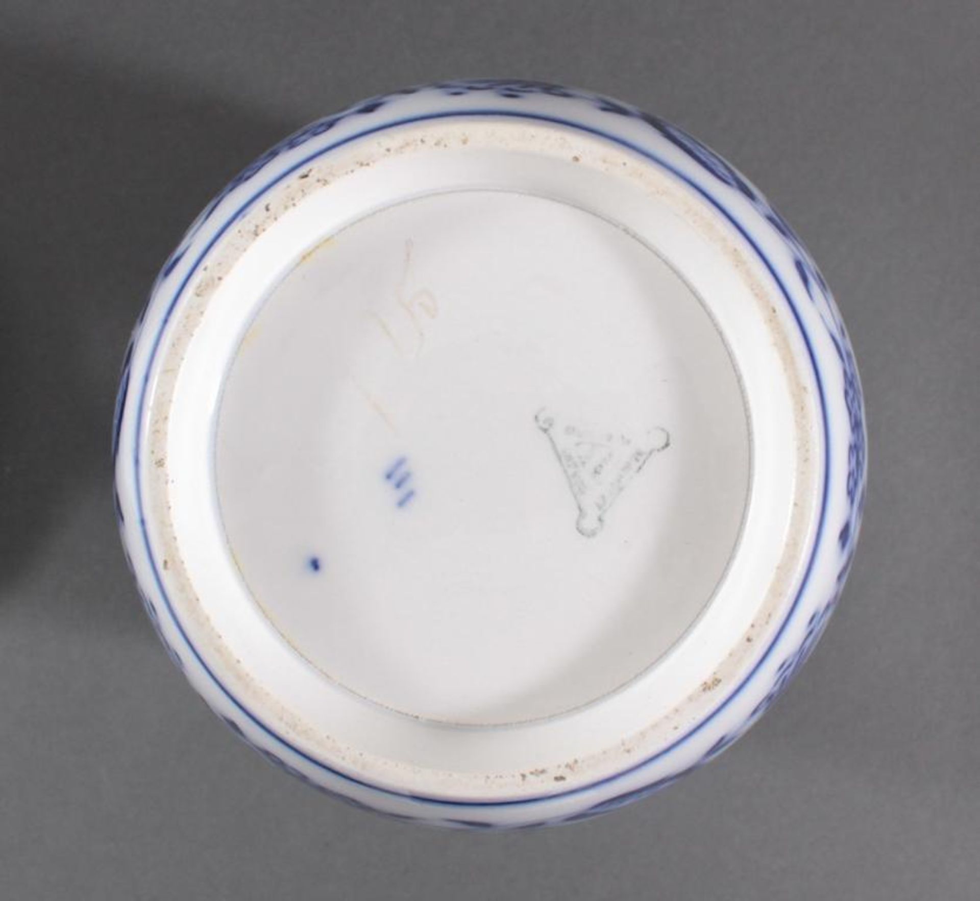 5 Vorratsgefäße, WächtersbachKüchengefäße, Keramik mit blauem Zwiebelmuster und Aufschriften, - Image 3 of 3