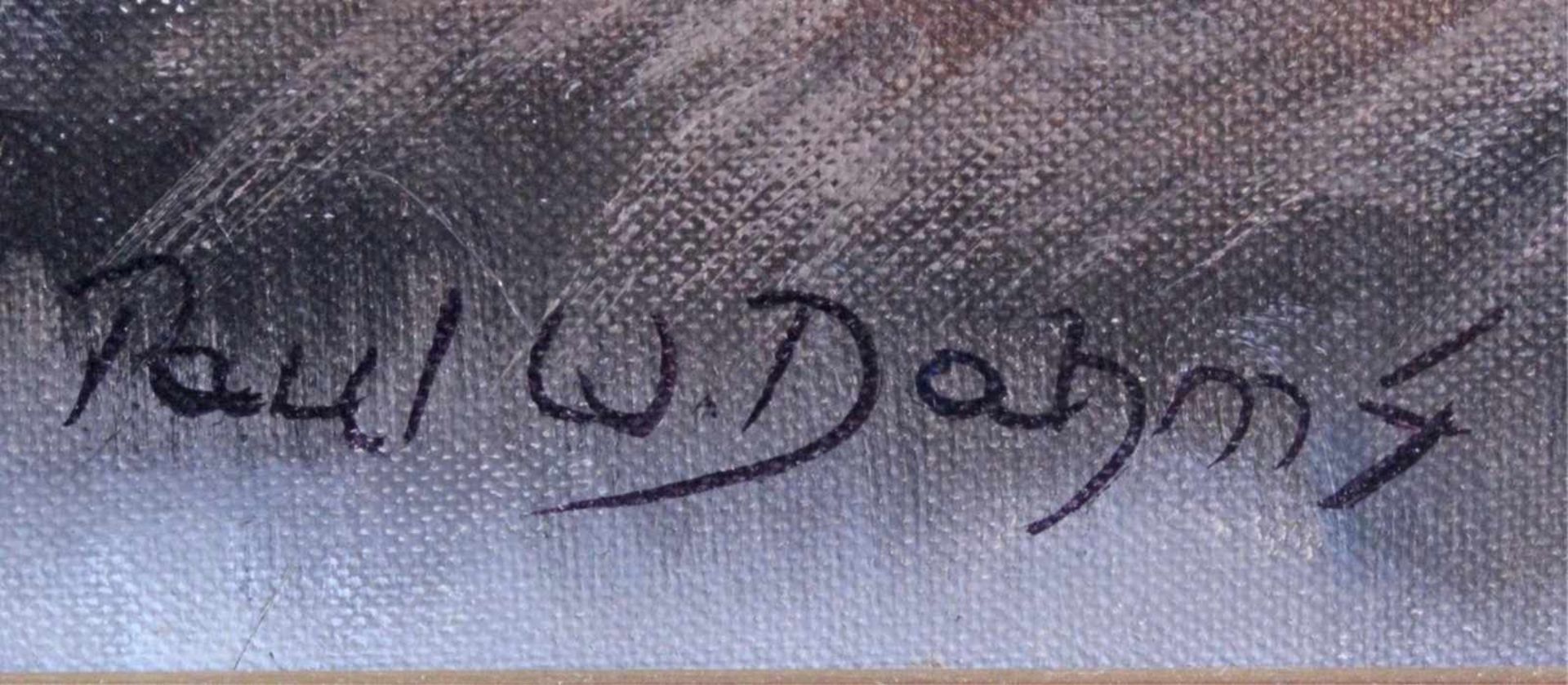 Paul W. Dahms (1913-1988). "Landende Wildenten im Moor"Öl auf Leinwand gemalt, unten rechts - Bild 3 aus 4