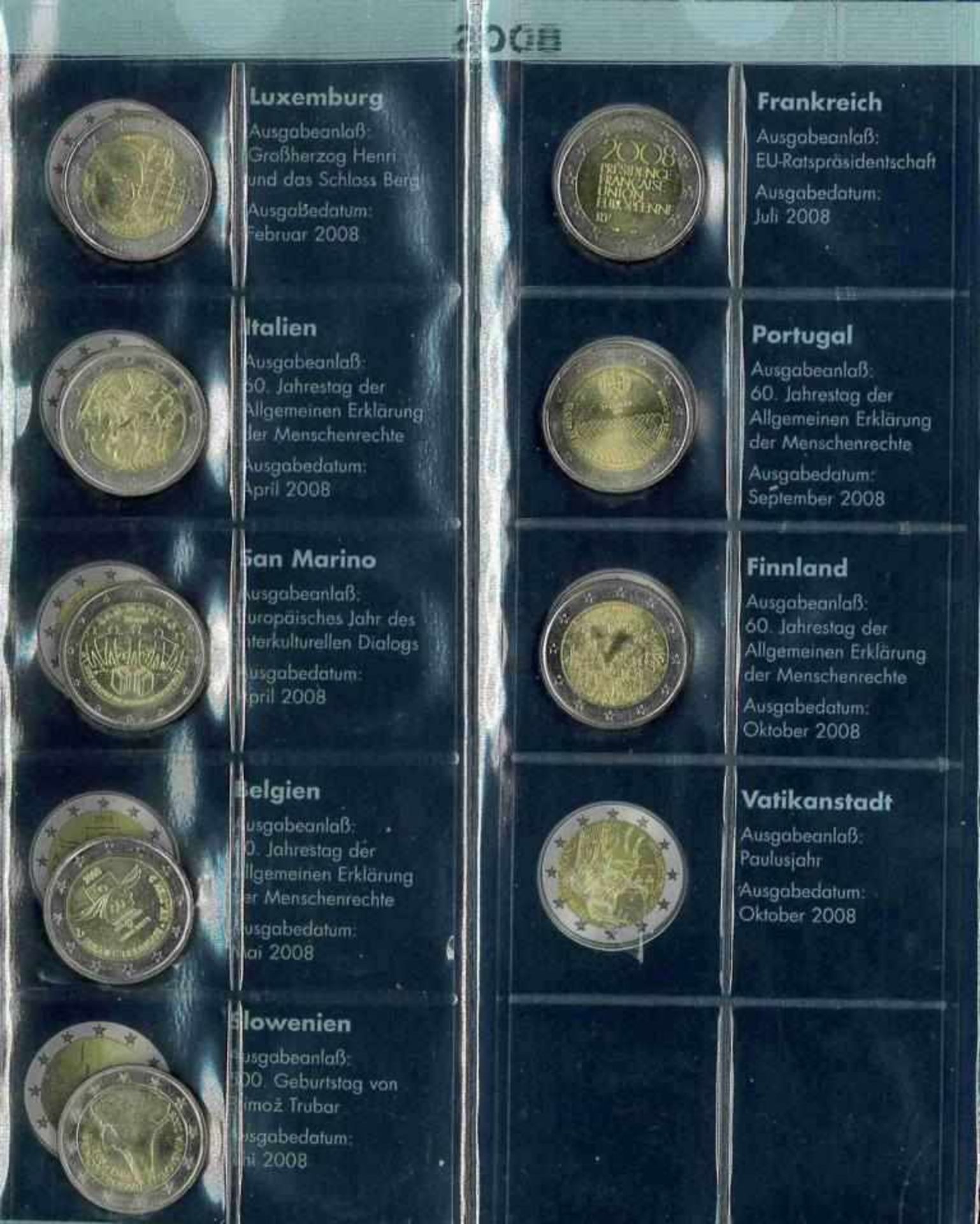 Sammlung 2-Euro Gedenkmünzen inkl. San Marino 2004-20112 Ordner mit insgesamt über 140 2-Euro - Bild 13 aus 13