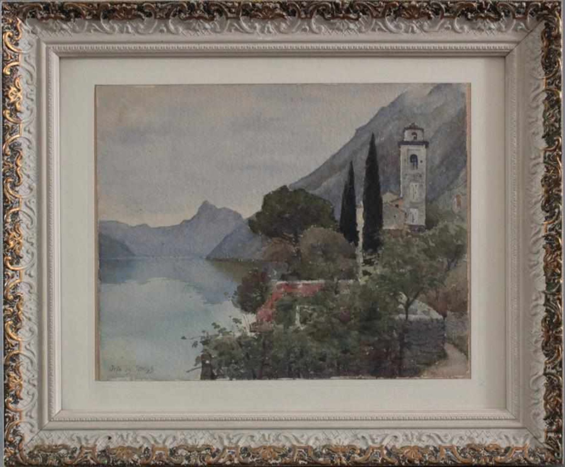 Emil Beurmann (1862-1951)Aquarell, "Gardasee", ca. 22 x 28 cm. Gerahmt