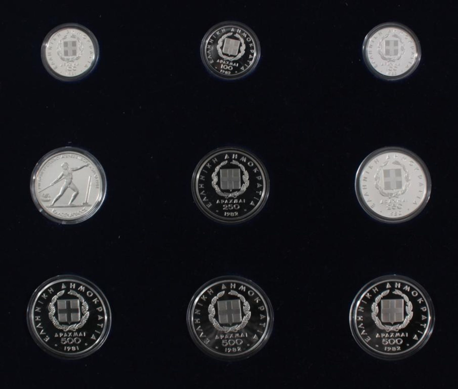 Griechenland, Olympische Spiele 1984, Silbermünzen in PP, Leichtathletik24 Silbermünzen in PP, in - Bild 5 aus 6