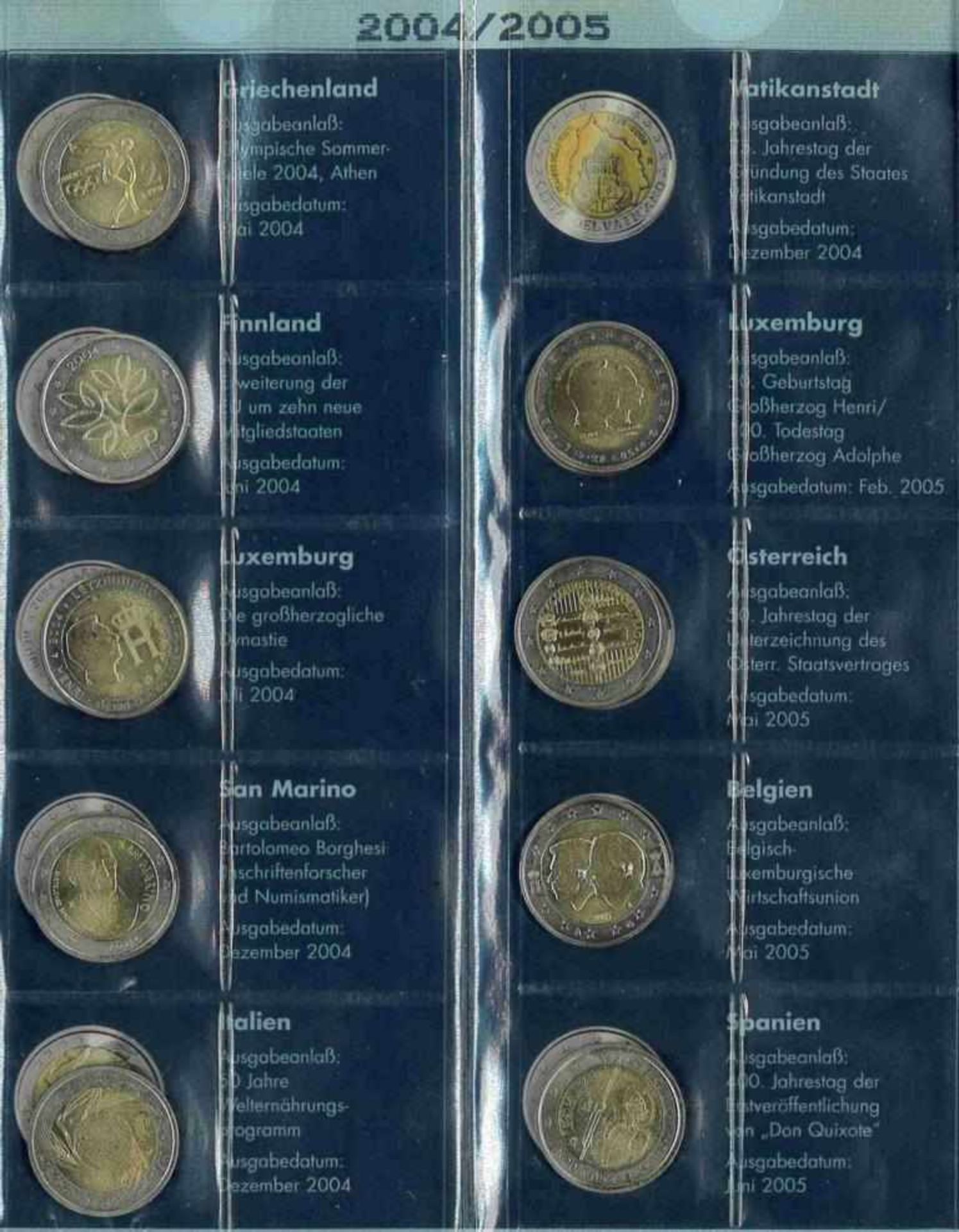 Sammlung 2-Euro Gedenkmünzen inkl. San Marino 2004-20112 Ordner mit insgesamt über 140 2-Euro - Bild 8 aus 13