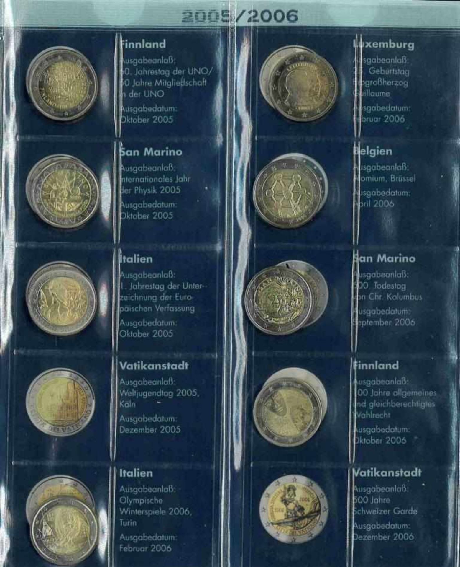 Sammlung 2-Euro Gedenkmünzen inkl. San Marino 2004-20112 Ordner mit insgesamt über 140 2-Euro - Bild 9 aus 13