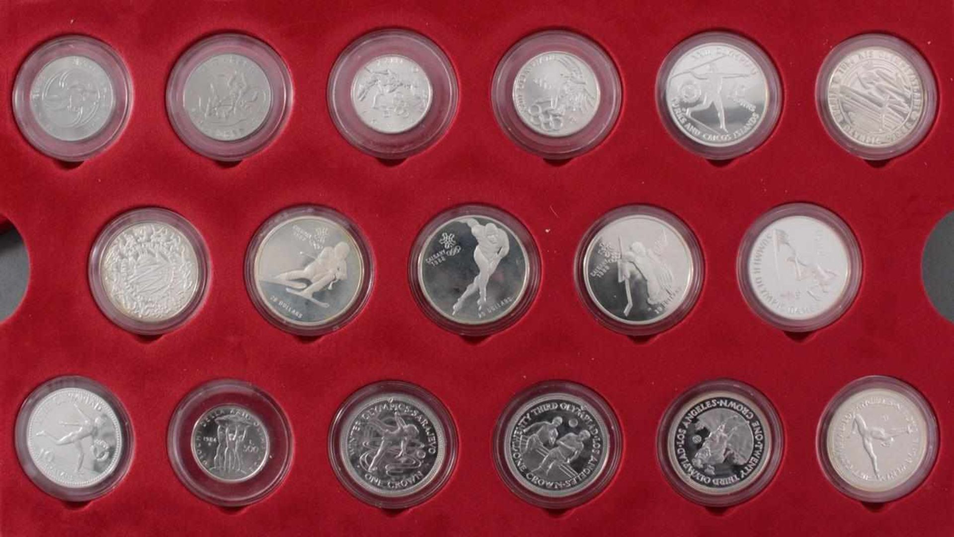 Münzkasette der Deutschen Sporthilfe zu den Olympischen Spielen 198448 Silbermünzen in PP und ST, - Bild 3 aus 5