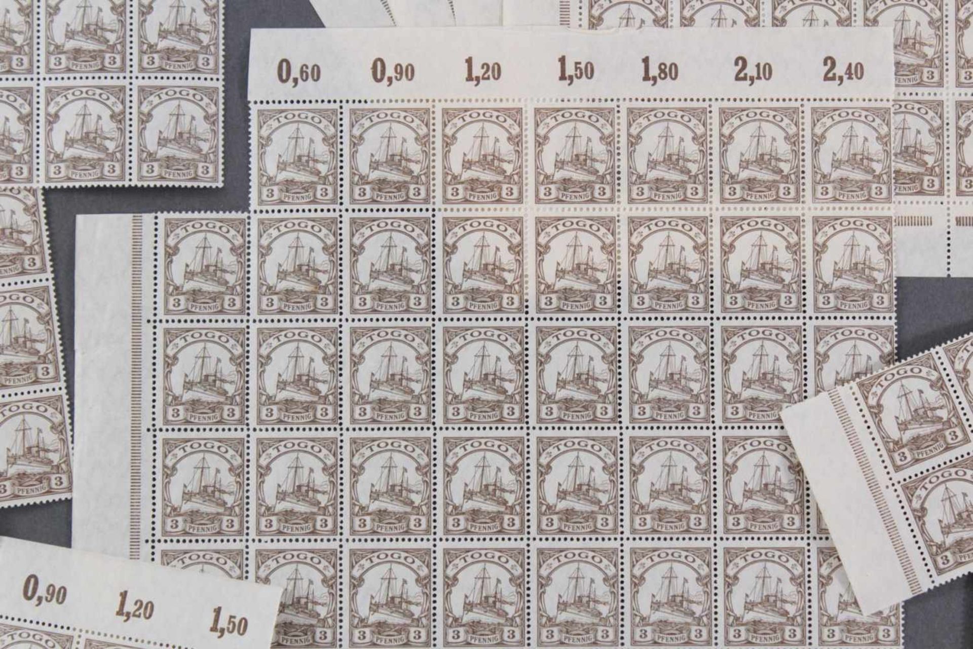 Deutsche Kolonien, Togo, Michel Nr. 20Dutzende Marken in postfrischer Qualität. von der Einzelmarke, - Image 2 of 2