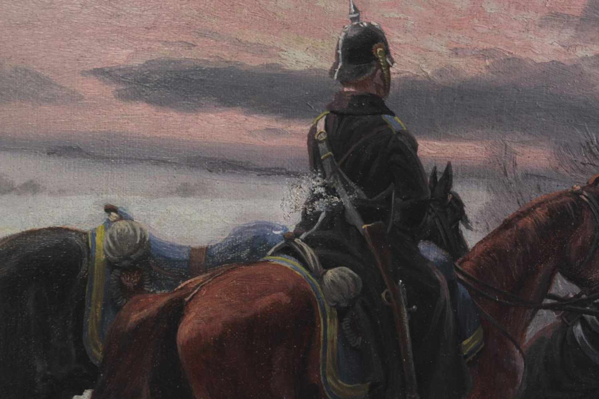 Christian Sell 1831 - 18832 Preußische Kavalleristen versorgen einen verwundeten Soldat, - Image 4 of 6