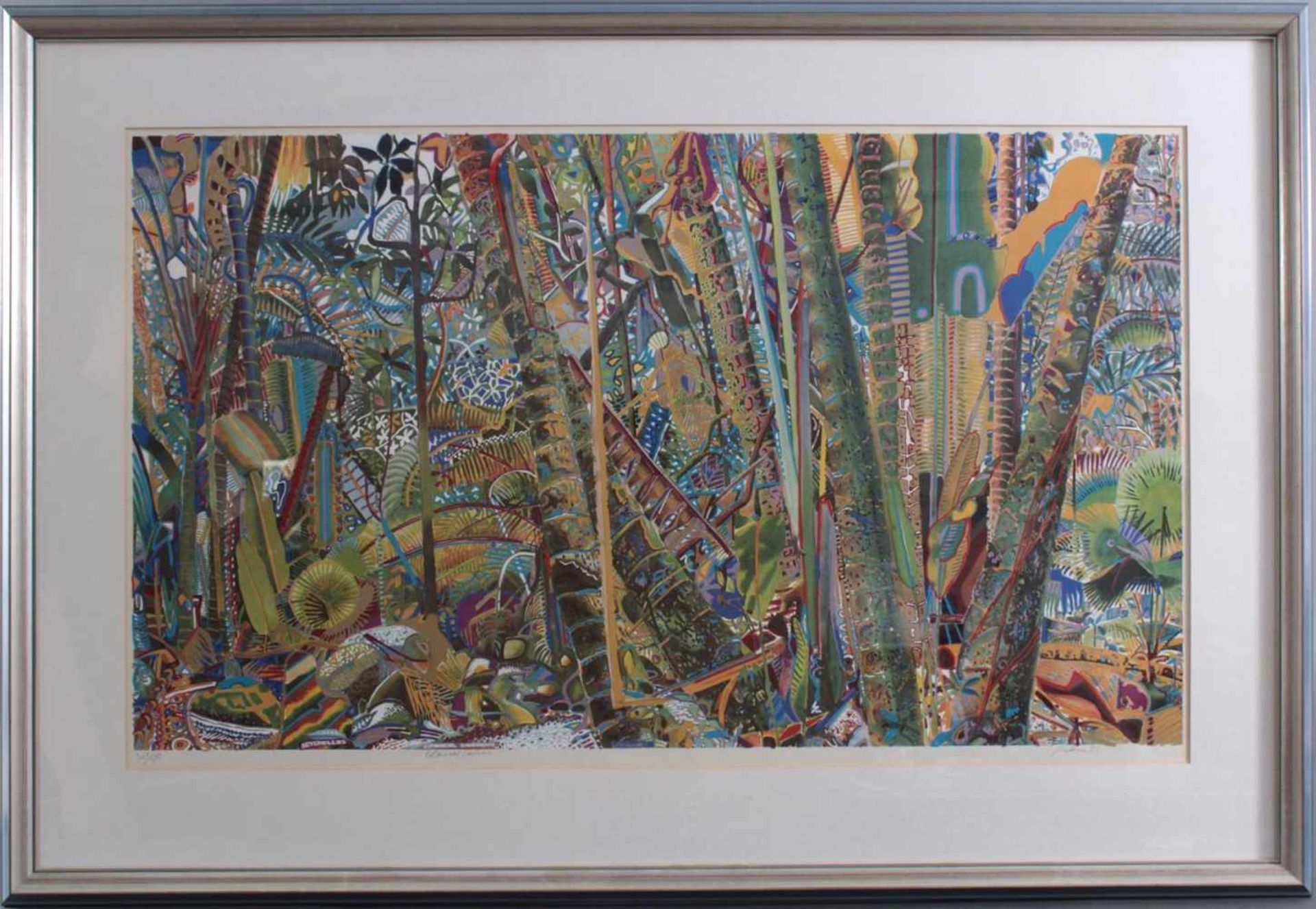 Michael Adams (1937), " Botanical Gardens, Seychelles"Farblithographie, unten rechts handsigniert