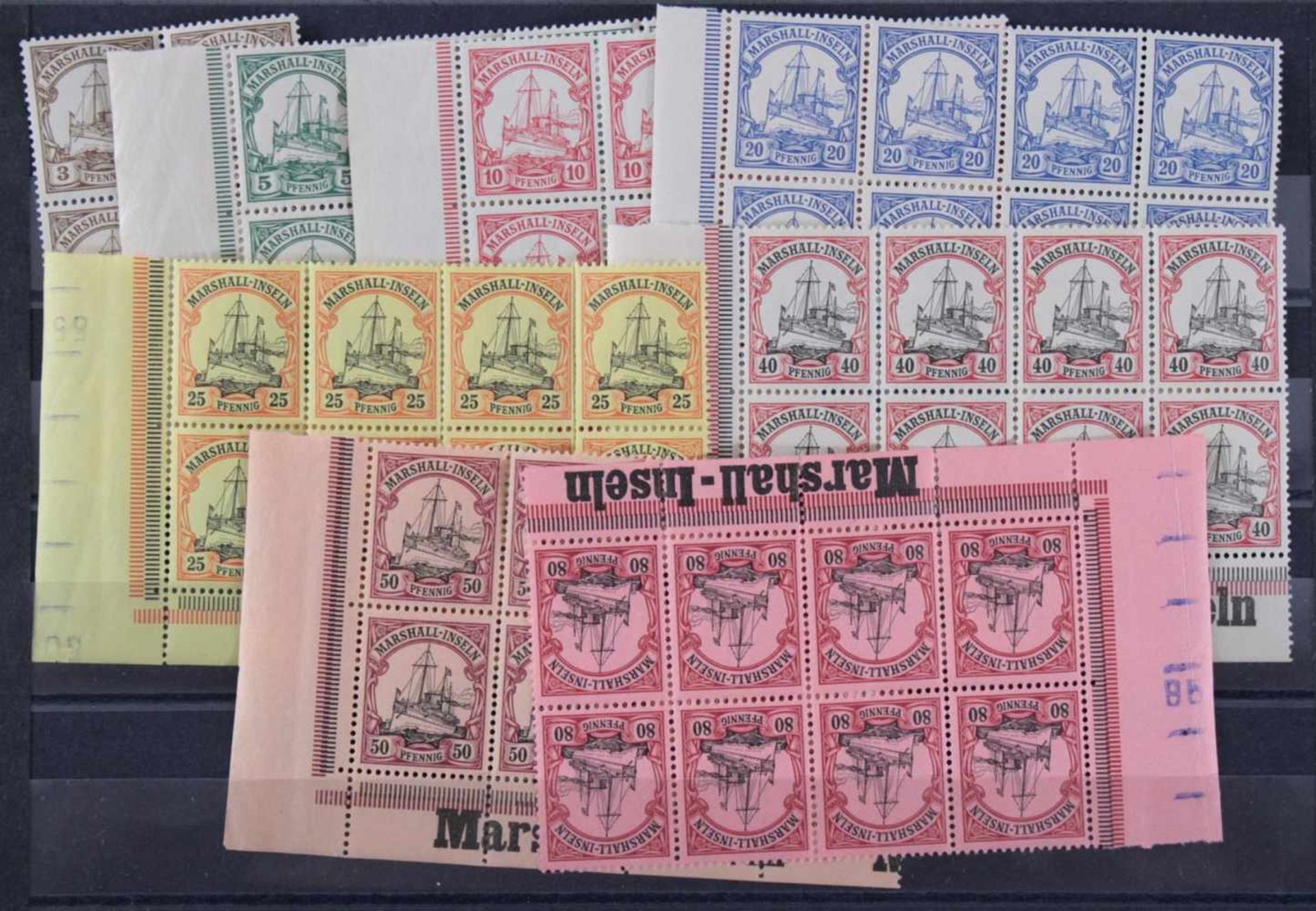 Marshall-Inseln 1900Postfrischer und gestempelter Doublettenbestand mit diversen Briefstücken. Viele - Image 4 of 4