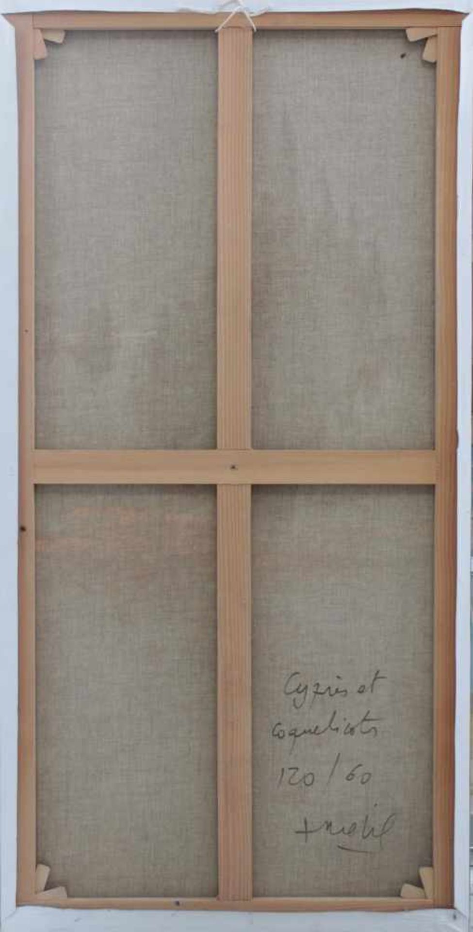 F. Riehel, Zeitgenössischer Künstler. "Cyprien et Coquelicots"Öl auf Leinwand, unten rechts signiert - Image 3 of 3