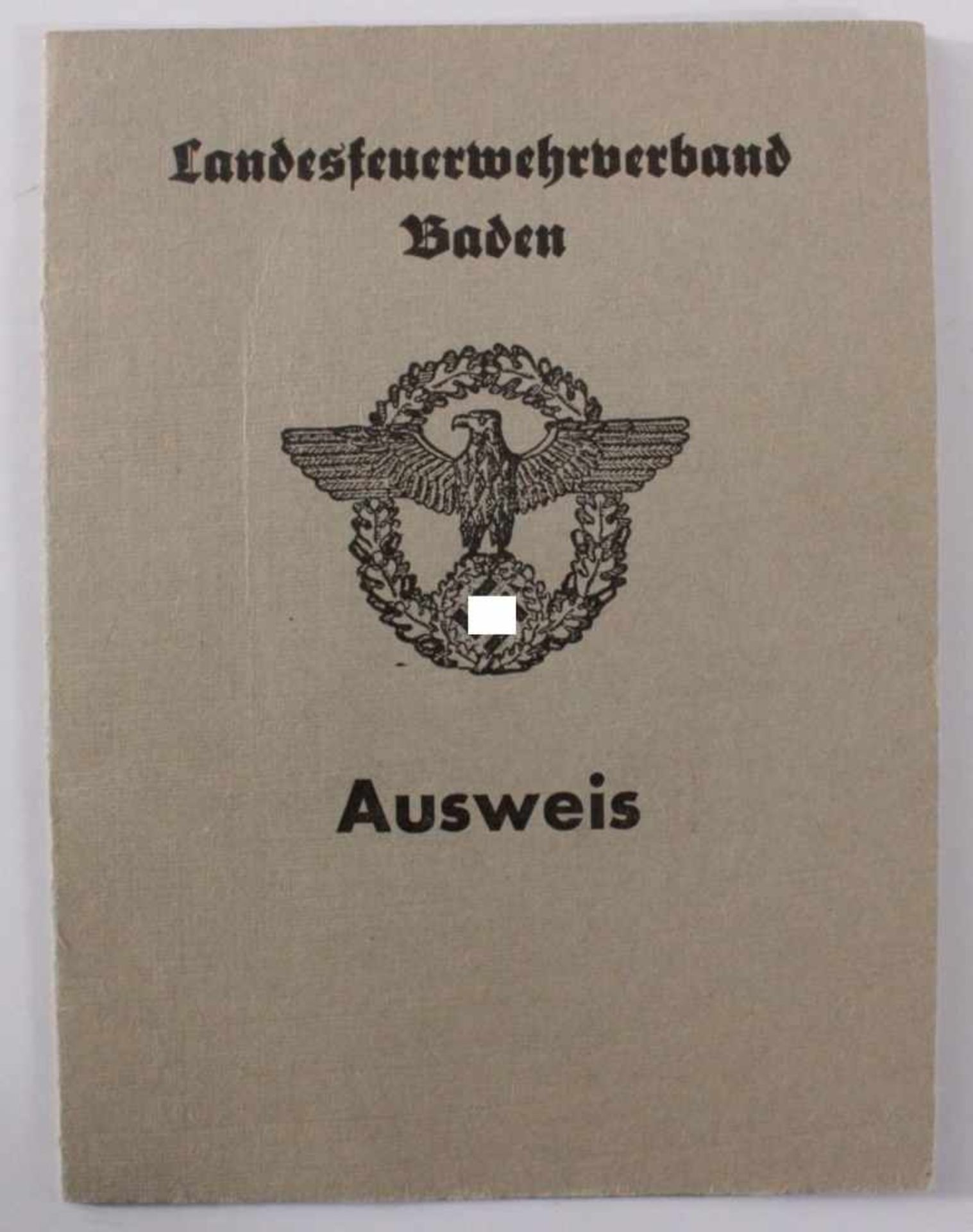 Ausweis des Landesfeuerwehrverbandes Baden, Karl Schmid, Baden Baden 1. Aug. 1938