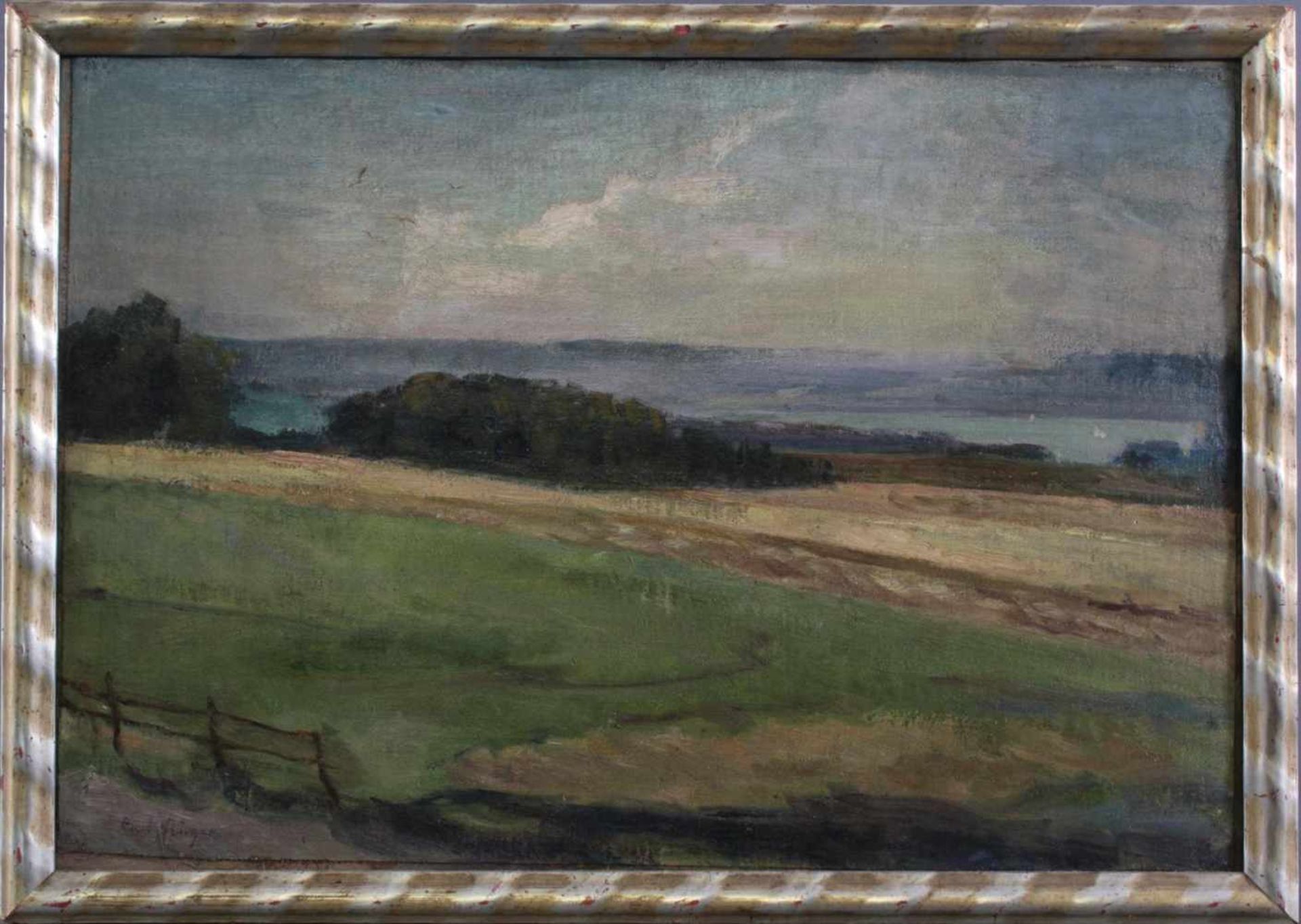 Curt Rüger 1867 - 1930, Uferpartie am AmmerseeÖl auf Leinwand gemalt, auf Karton aufgezogen, unten
