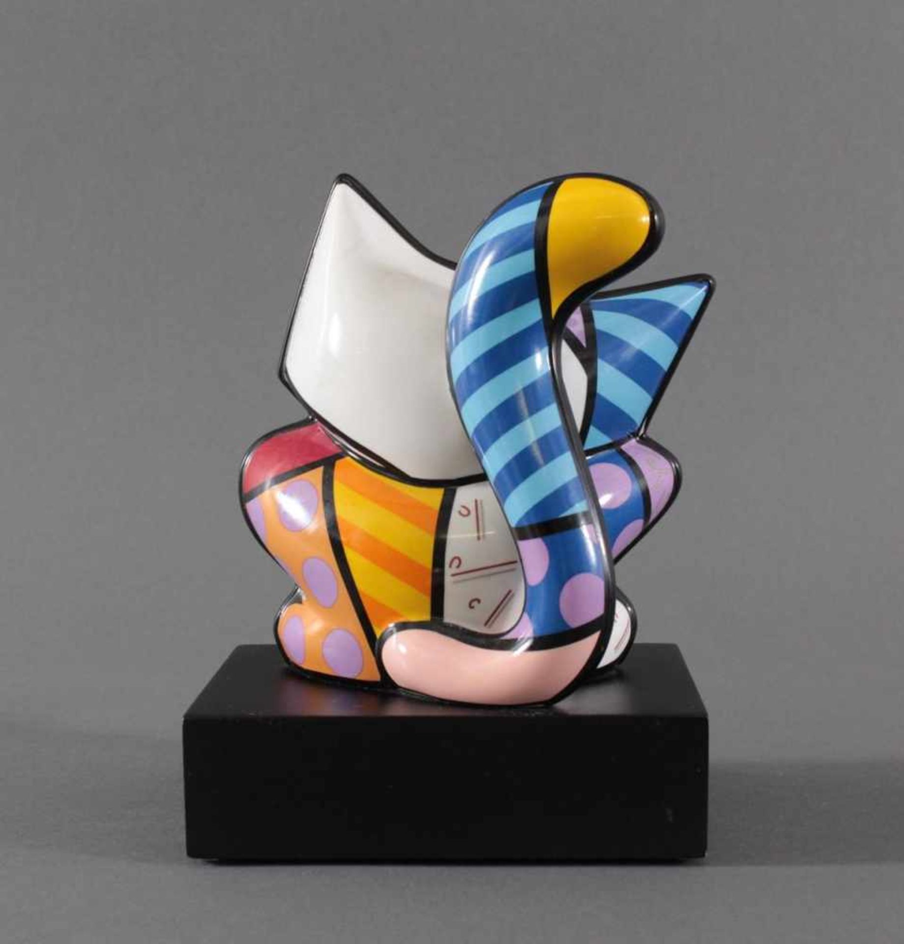 Romero Britto, Porzellanskulptur "Blue Cat", Goebel1x Blue Cat, Romero Britto 2012, signiert, auf - Bild 4 aus 8