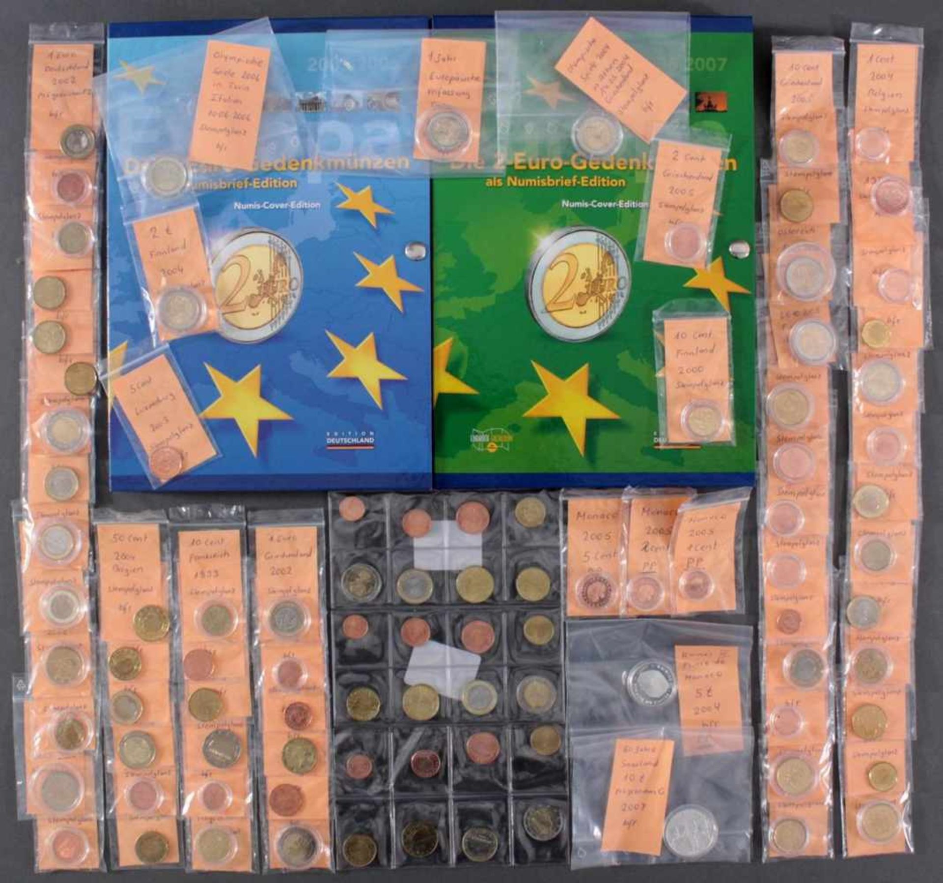 Diverse Euro Münzen aus SammlungsauflösungDarunter 3 KMS, 5 Euro Monaco 2004, Cent Münzen Monaco