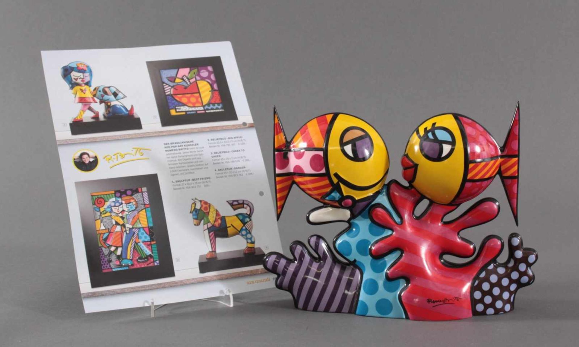 Romero Britto, Porzellanskulptur "Deeply in Love", GoebelLimitierte Edition Nr. 963 von 1000, - Bild 4 aus 6