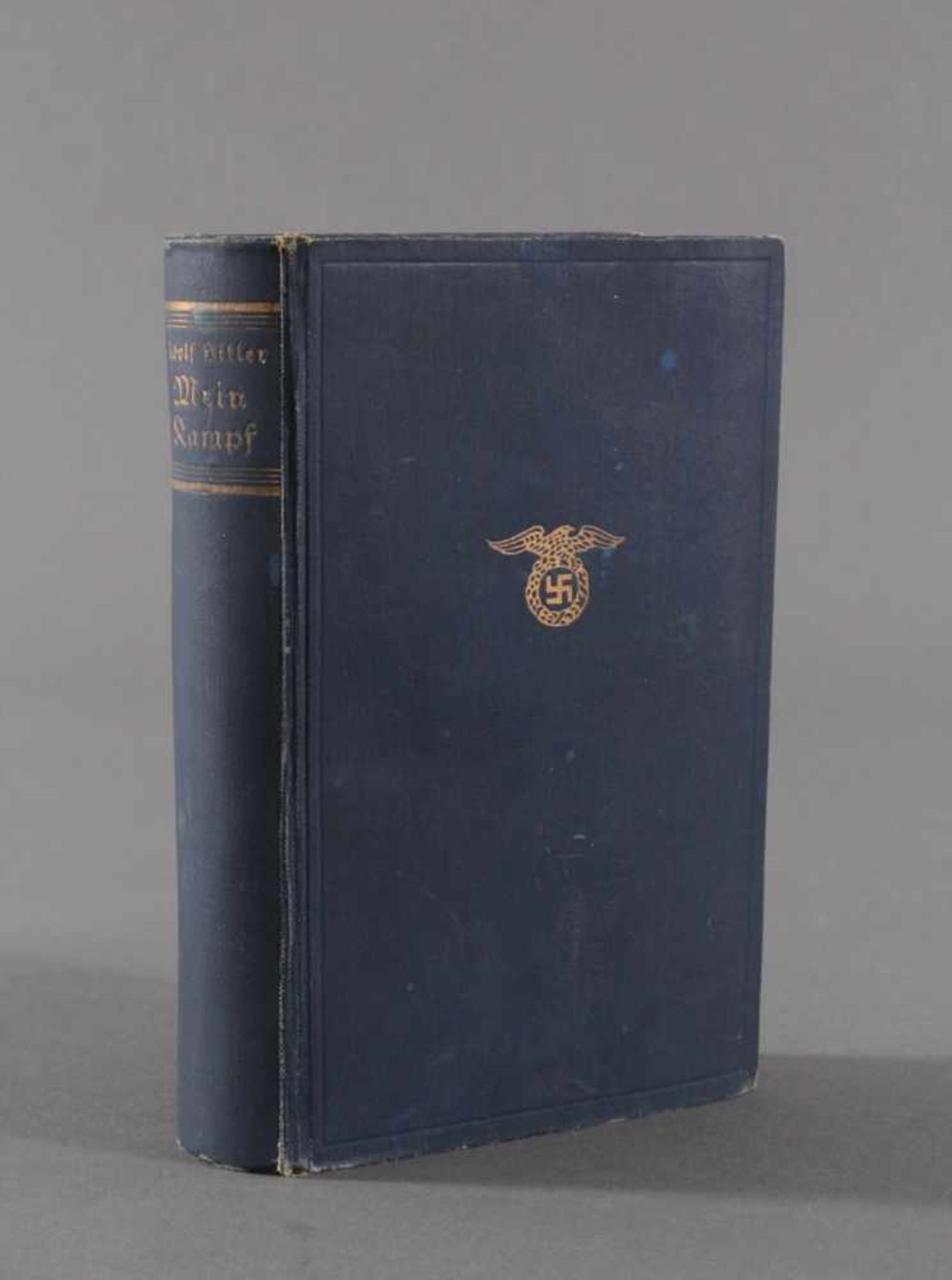 Adolf Hitler Mein KampfVolksausgabe, Eher Verlag 1933, 53. Auflage, blauer Leineneinband mit