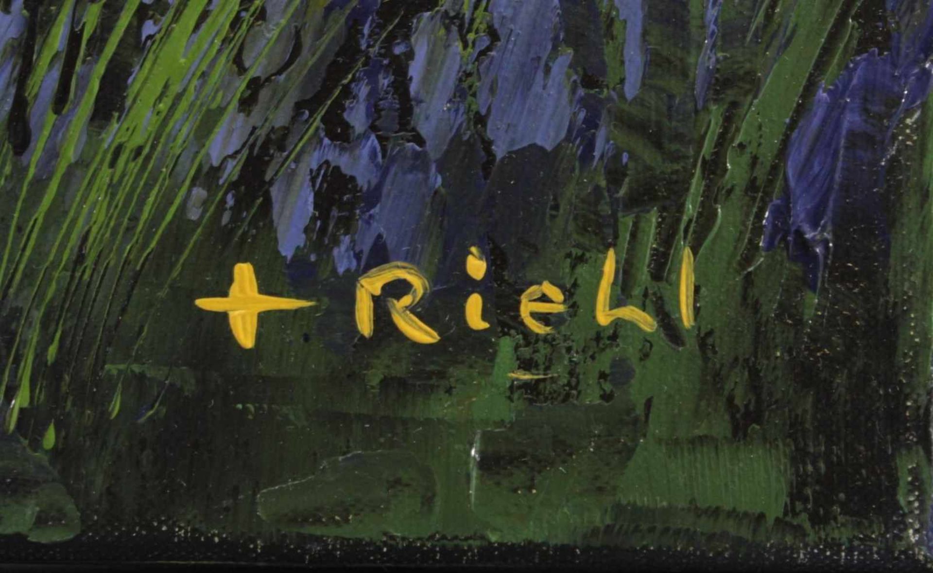 F. Riehel, zeitgenössicher Künstler."Lavandes"Öl auf Leinwand, unten rechts signiert F. Riehel, - Image 2 of 3