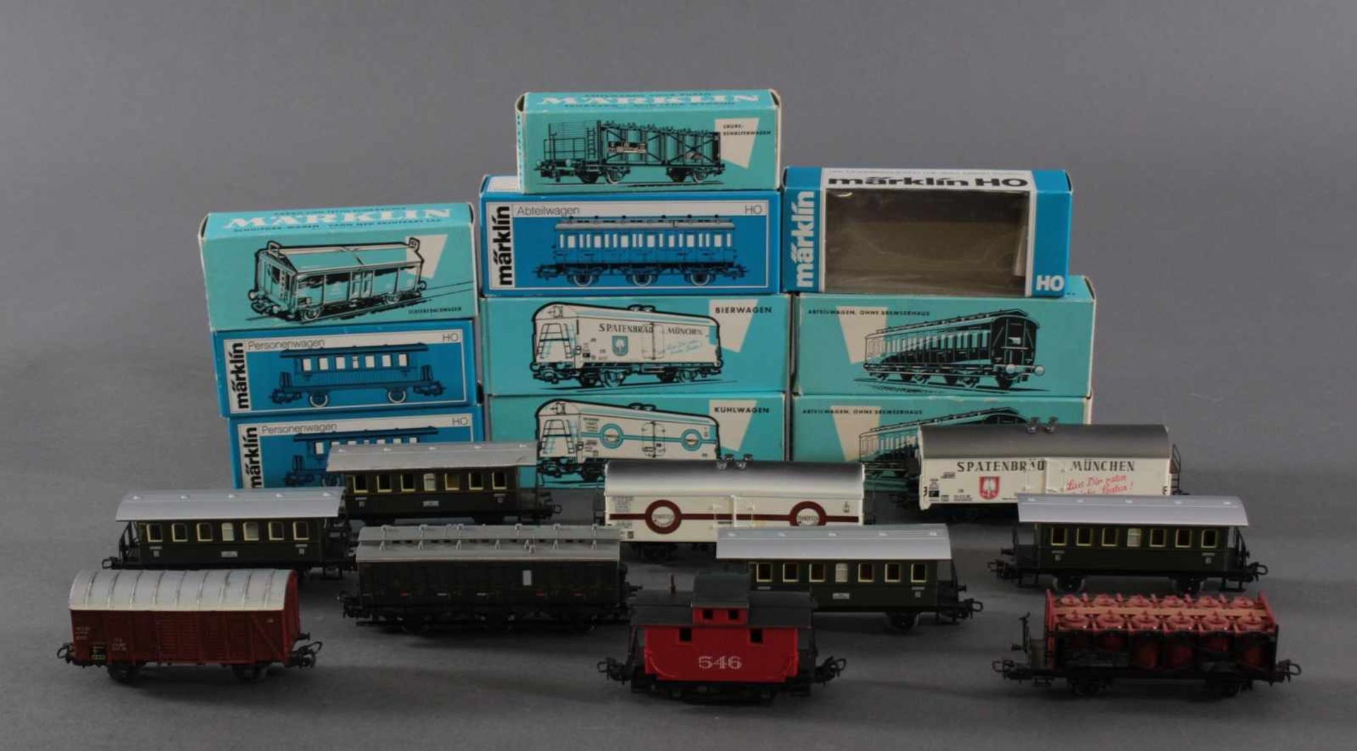 10 Märklin Waggons Spur H0In den Originalverpackungen, Modellnummern: 4423, 3x 4004, 2x 4040,  4654,