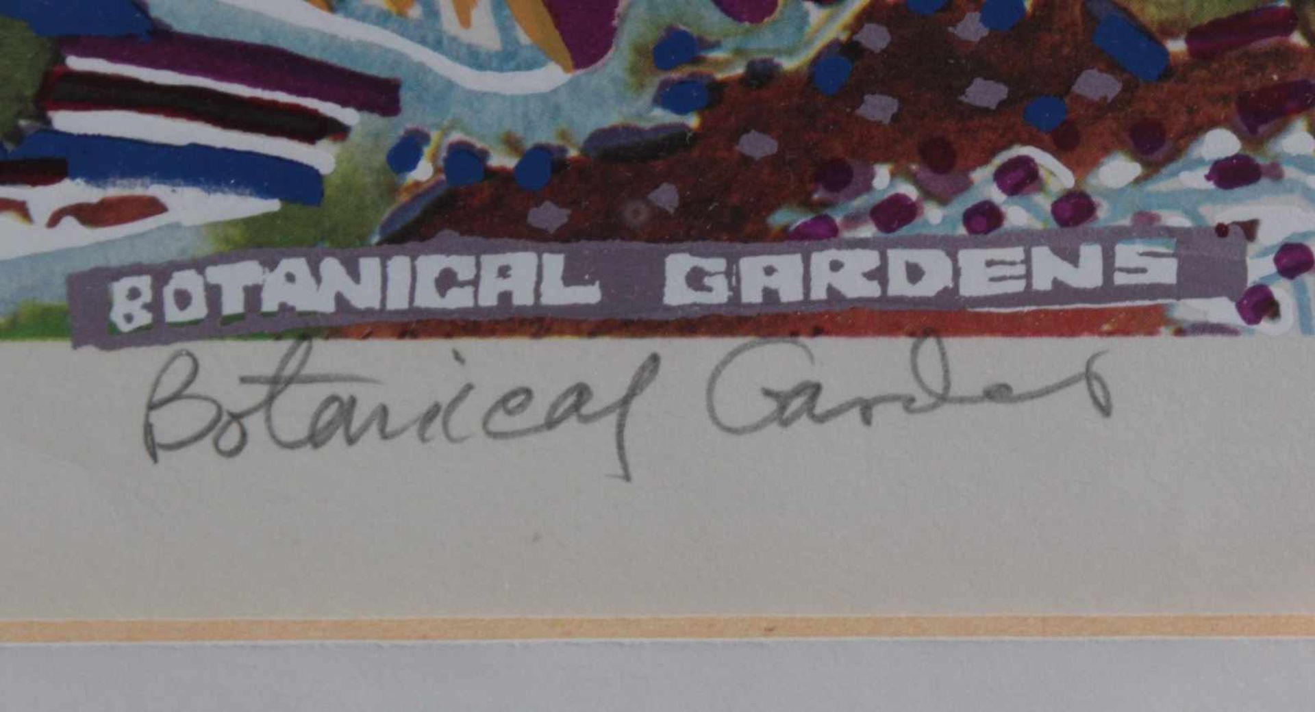 Michael Adams (1937), " Botanical Gardens, Seychelles"Farblithographie, unten rechts handsigniert - Bild 3 aus 5