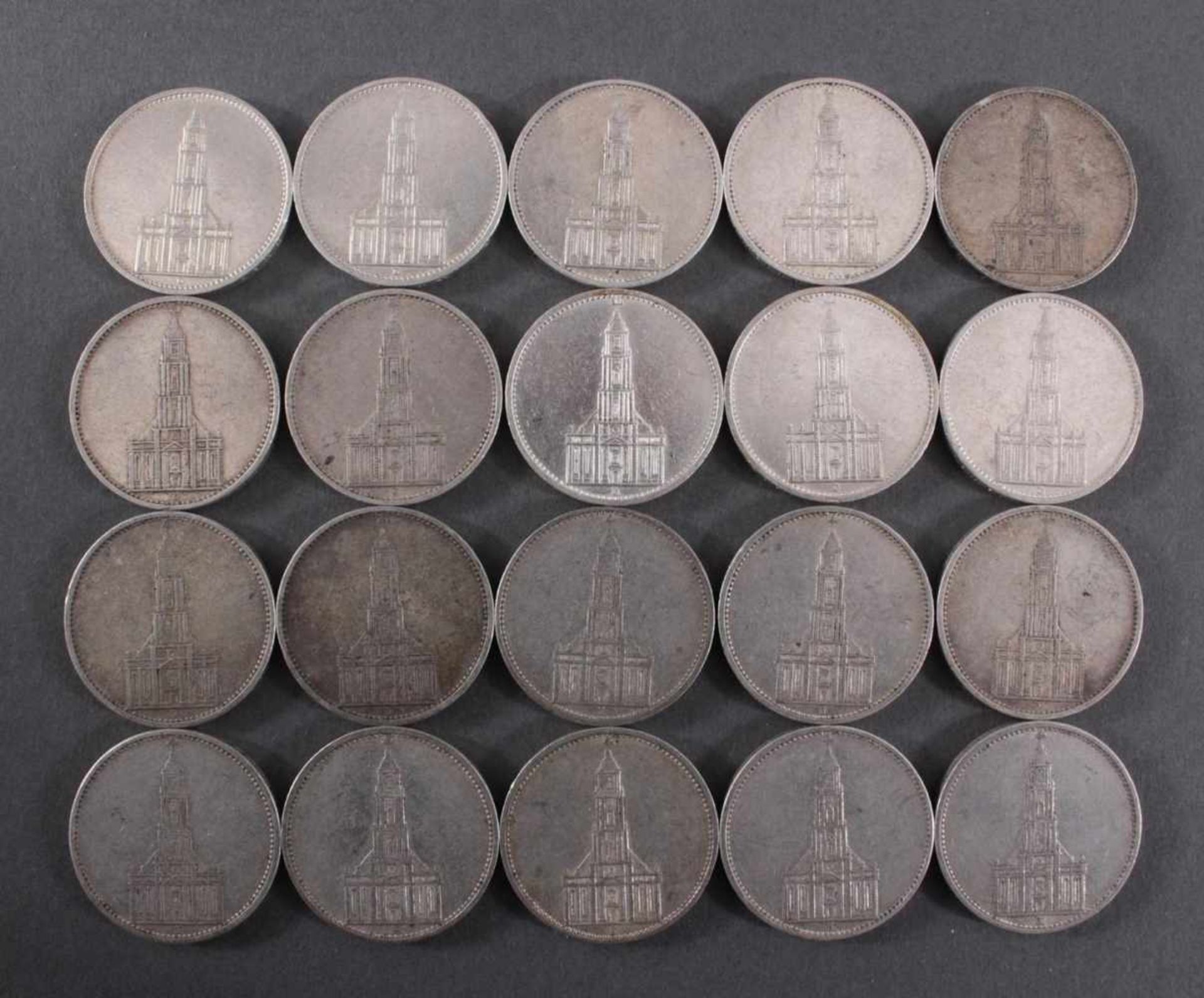 Deutsches Reich, 20x 5 ReichsmarkSilber, 10x 5 Reichsmark 1935 D und 10x 5 Reichsmark 1934 J