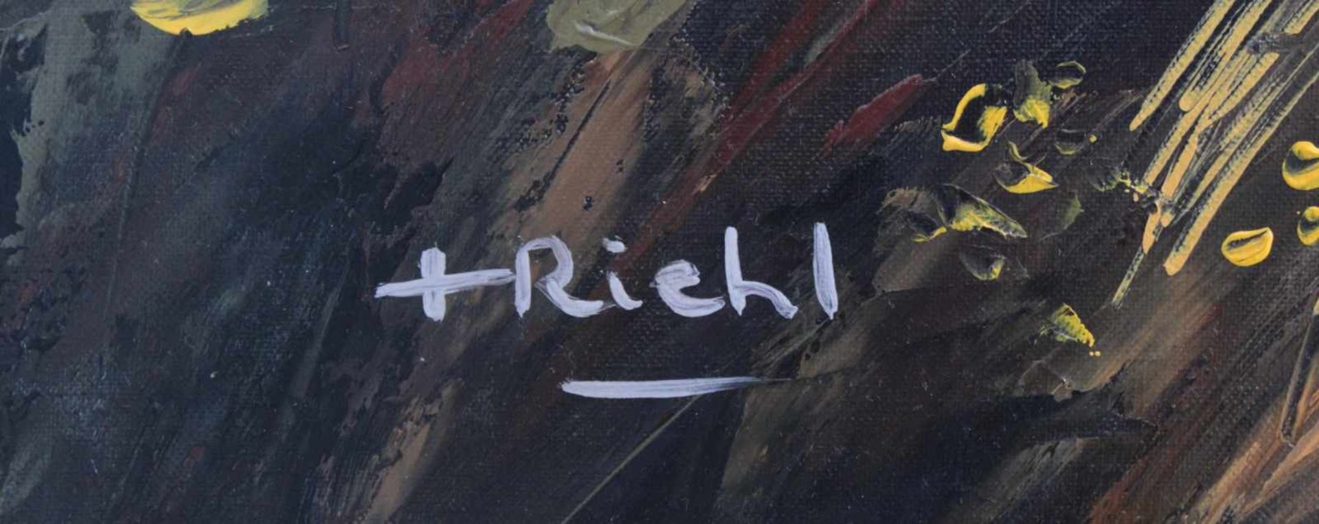 F. Riehel, zeitgenössischer Künstler. "Culrure de Tournesol"Öl auf Leinwand, unten links signiert F. - Image 2 of 3