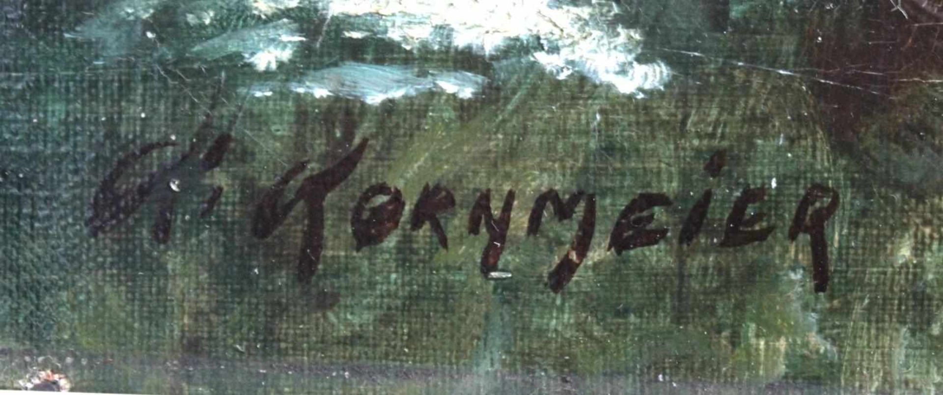 Carl Kornmeier (1892-1981)Öl auf Leinwand, "Landschaft mit Kirche", links unten signiert, ca. 55 x - Image 3 of 4