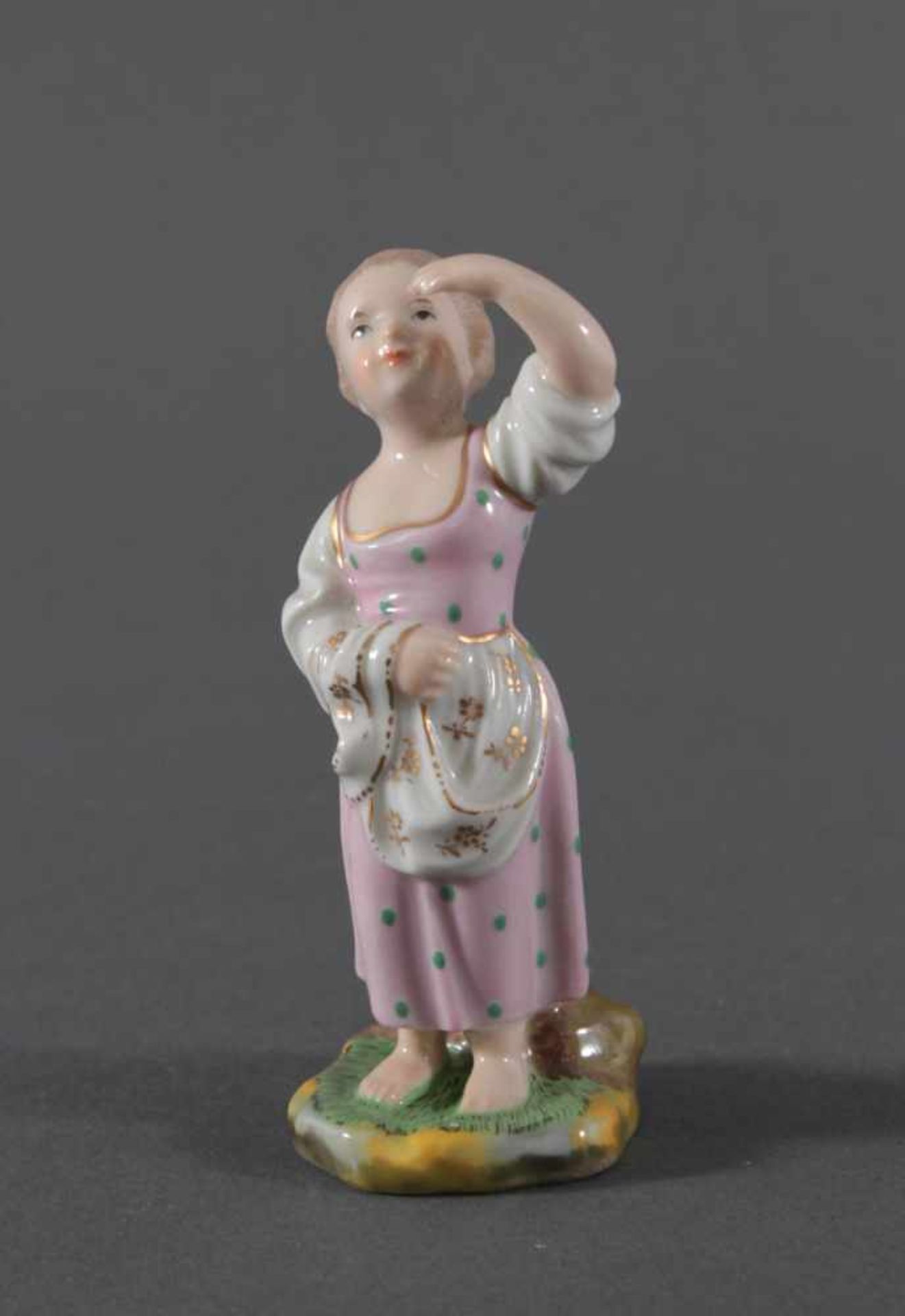 Porzellanfigur, Höchster Porzellanmanufaktur, "Mädchen"Porzellan, Entwurf: Johann Peter Melchior, - Bild 3 aus 7
