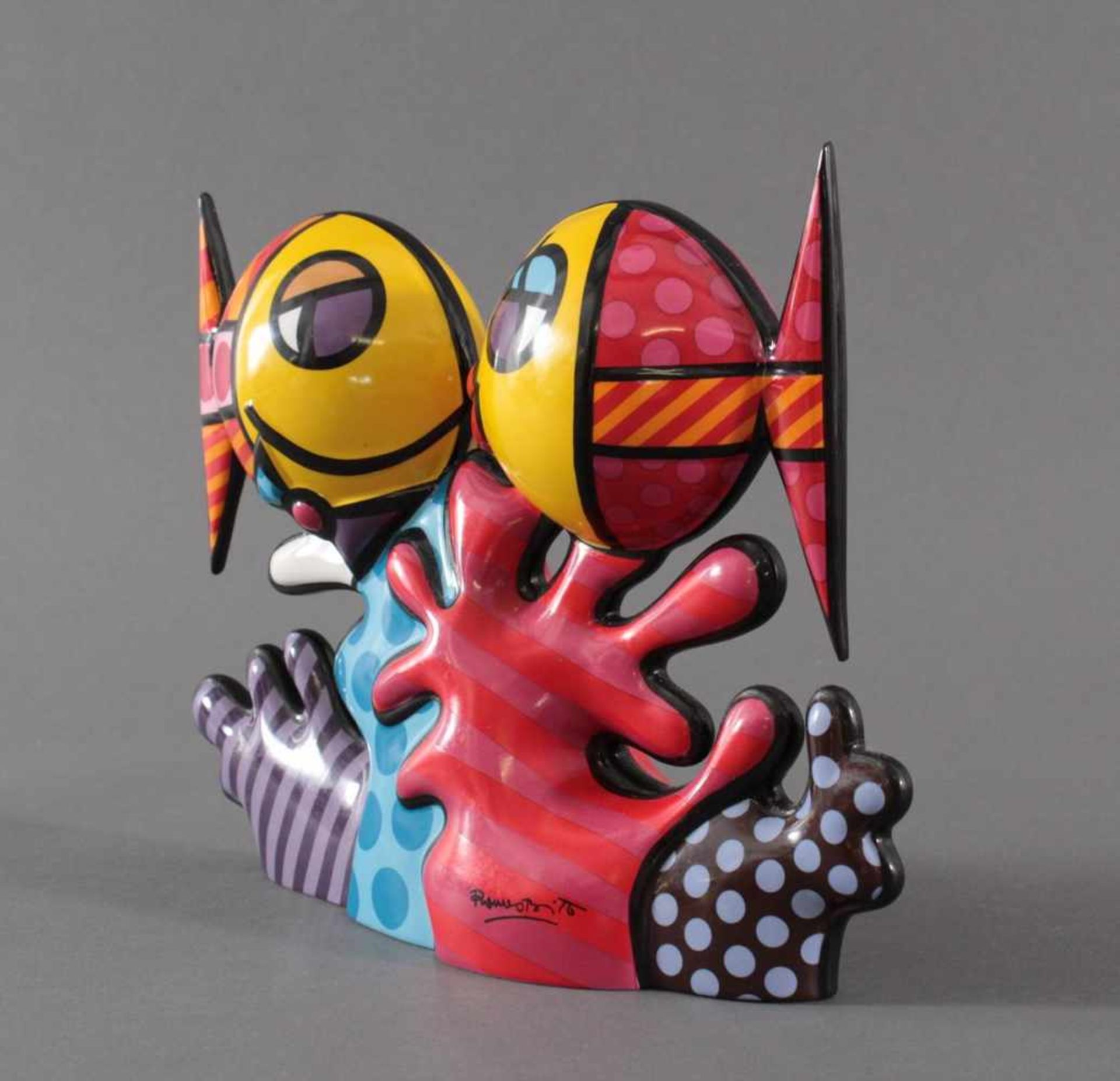 Romero Britto, Porzellanskulptur "Deeply in Love", GoebelLimitierte Edition Nr. 963 von 1000, - Bild 2 aus 6