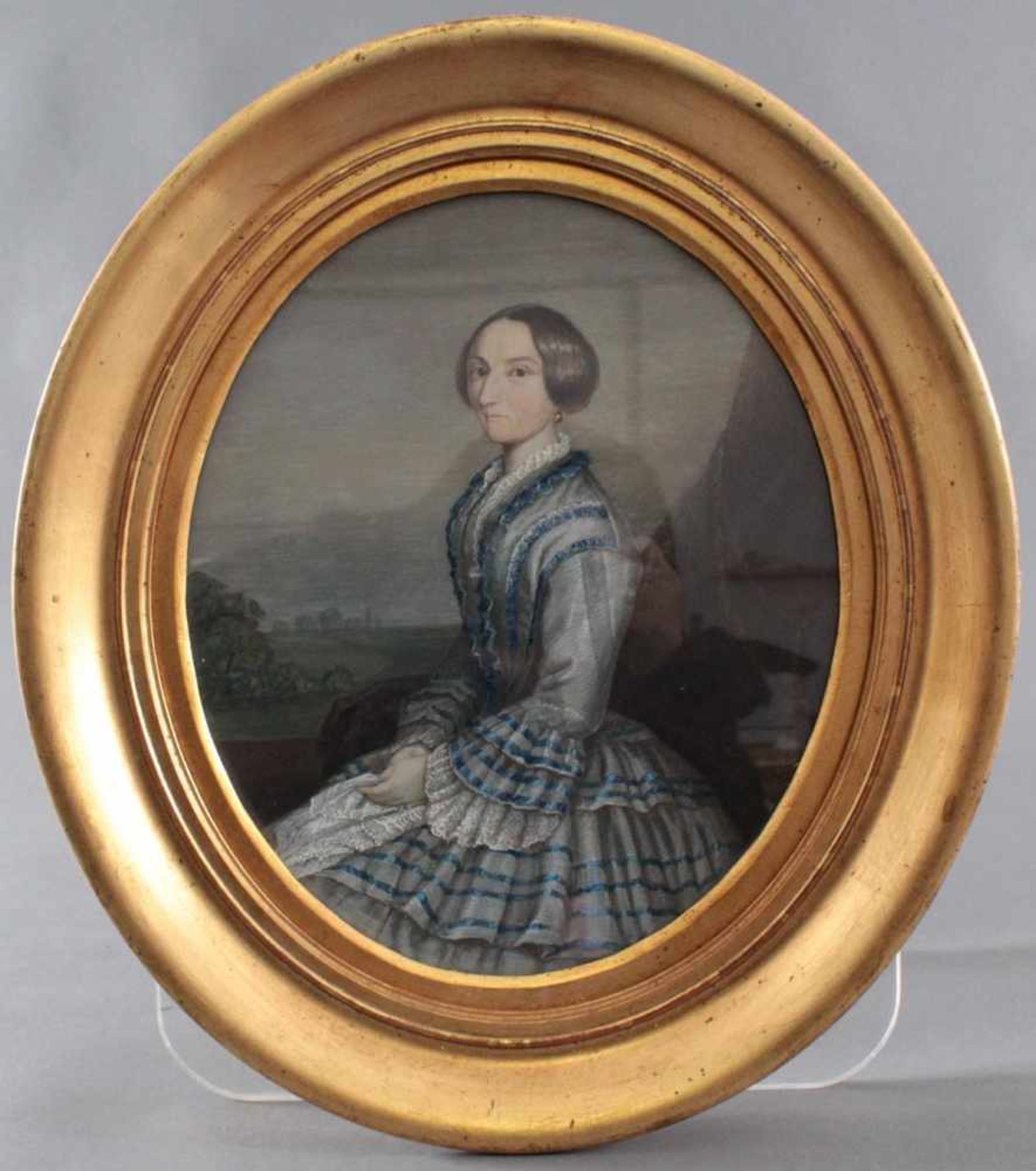 Porträt der Albertine Rau geb. Nebenius 4.9.1826 - 8.6.1904Bleistift, Kreide, Aquarell auf Papier,