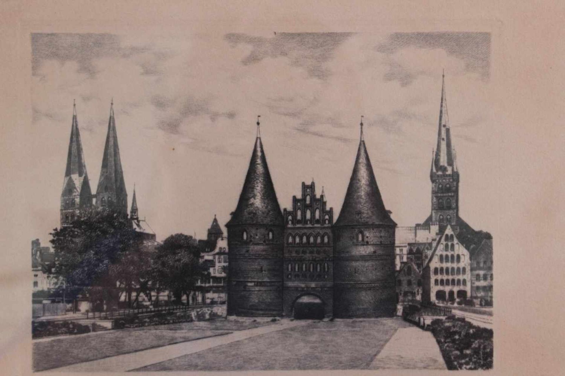 Konvolut Grafiken, 7 Stück1 Kupferstich aus dem 18. Jh. Die Festung Odenheim, im Passepartout ca. 26 - Bild 2 aus 12