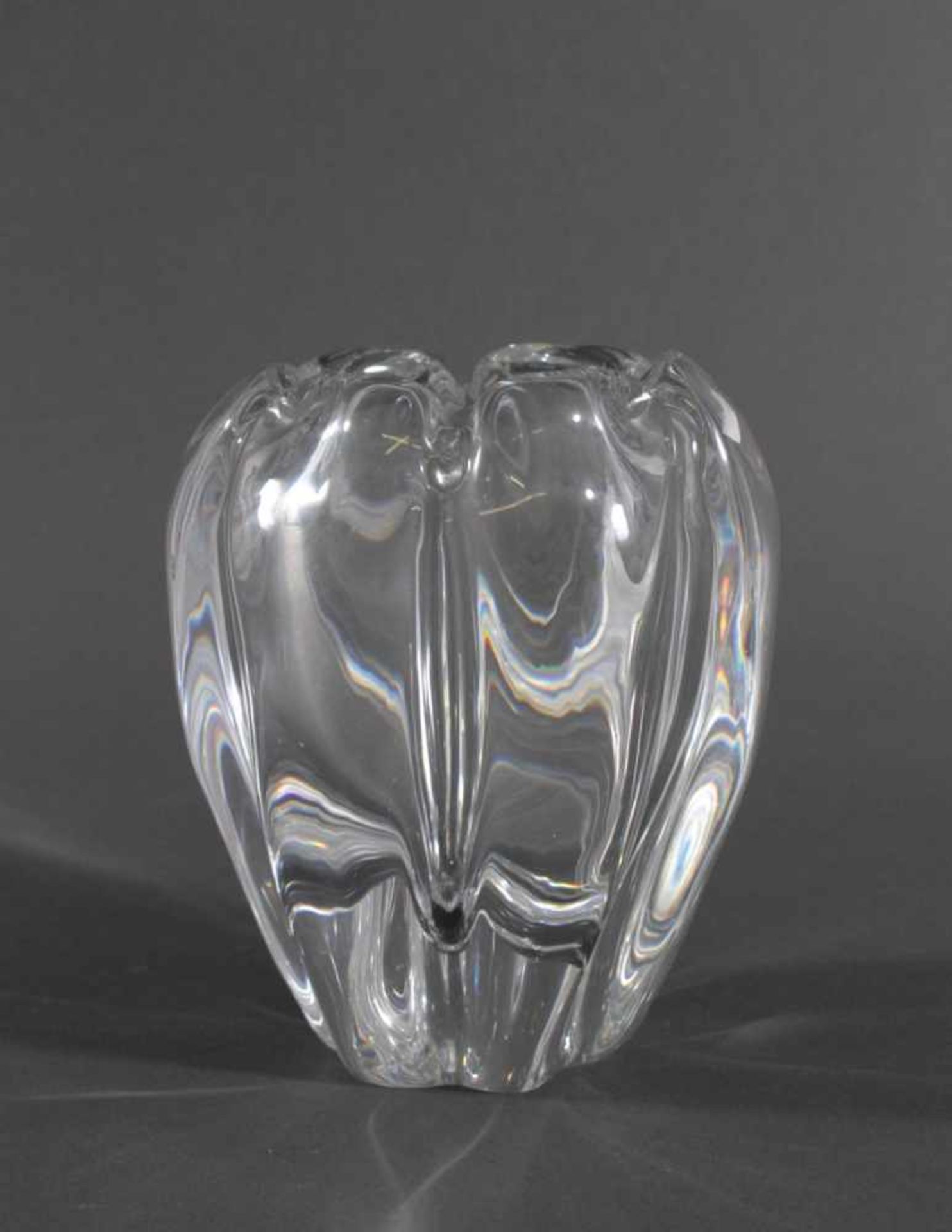 Vase, Vicke Lindstrand für Orrefors Schweden aus den ca. 1960er JahrenFarbloses, dickwandiges Glas - Image 2 of 4