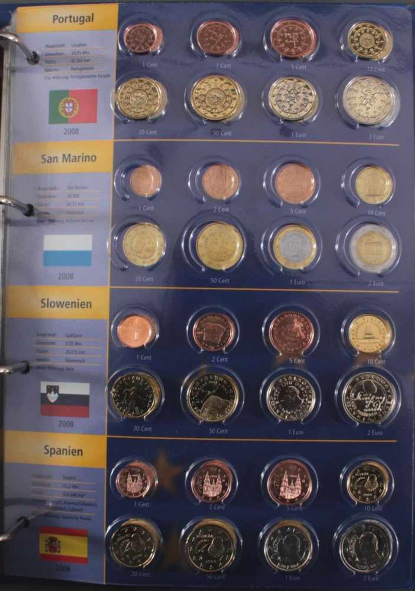 Euro Kursmünzen 2008Lose Münzen in Ordner. Zumeist in Spitzenqualität. Wenn nicht anders - Image 2 of 2