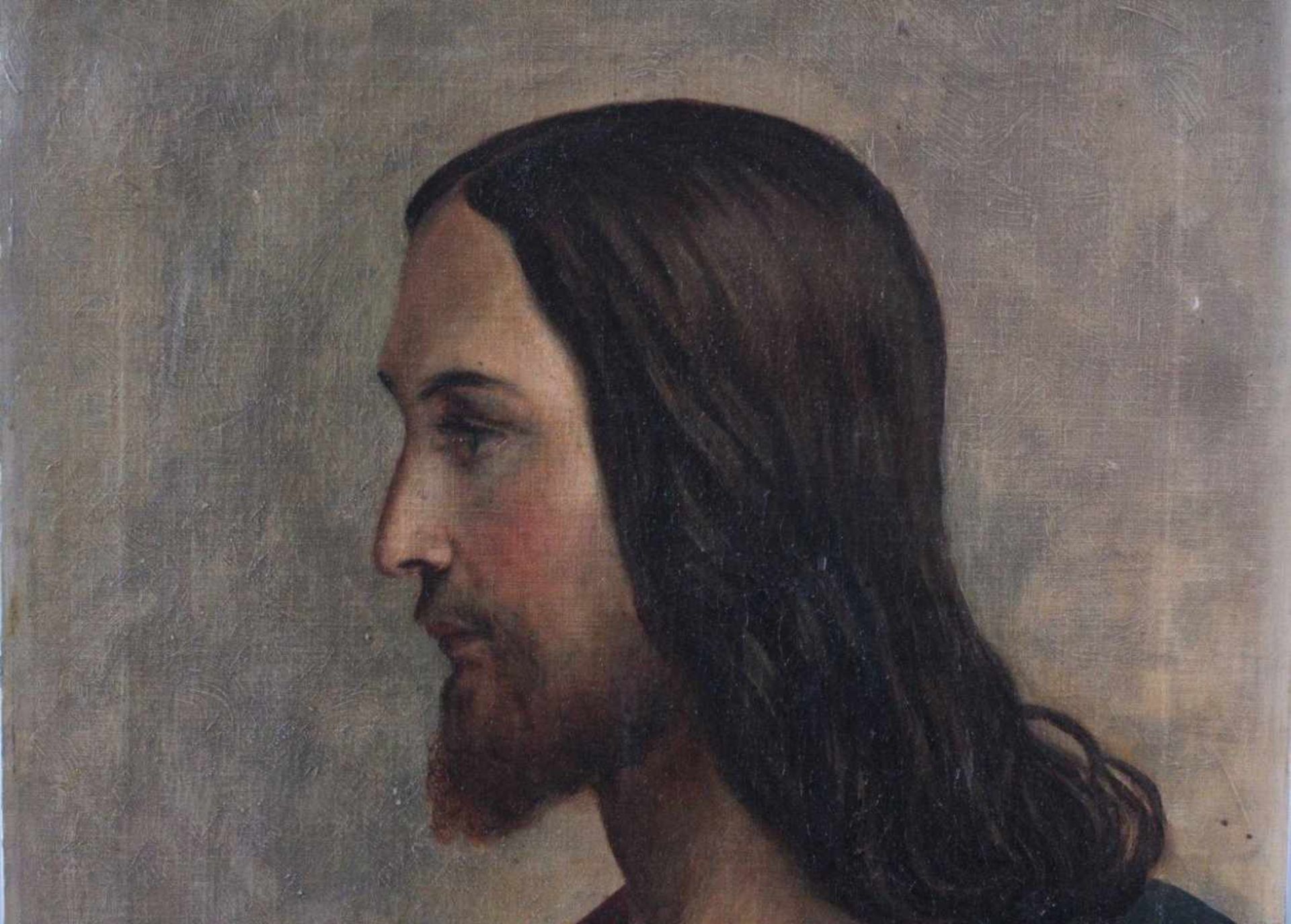 J. Kuhn ?-?, Jesus ChristusÖl auf Leinwand gemalt, unten links signiert und datiert 1902, ohne - Bild 2 aus 3