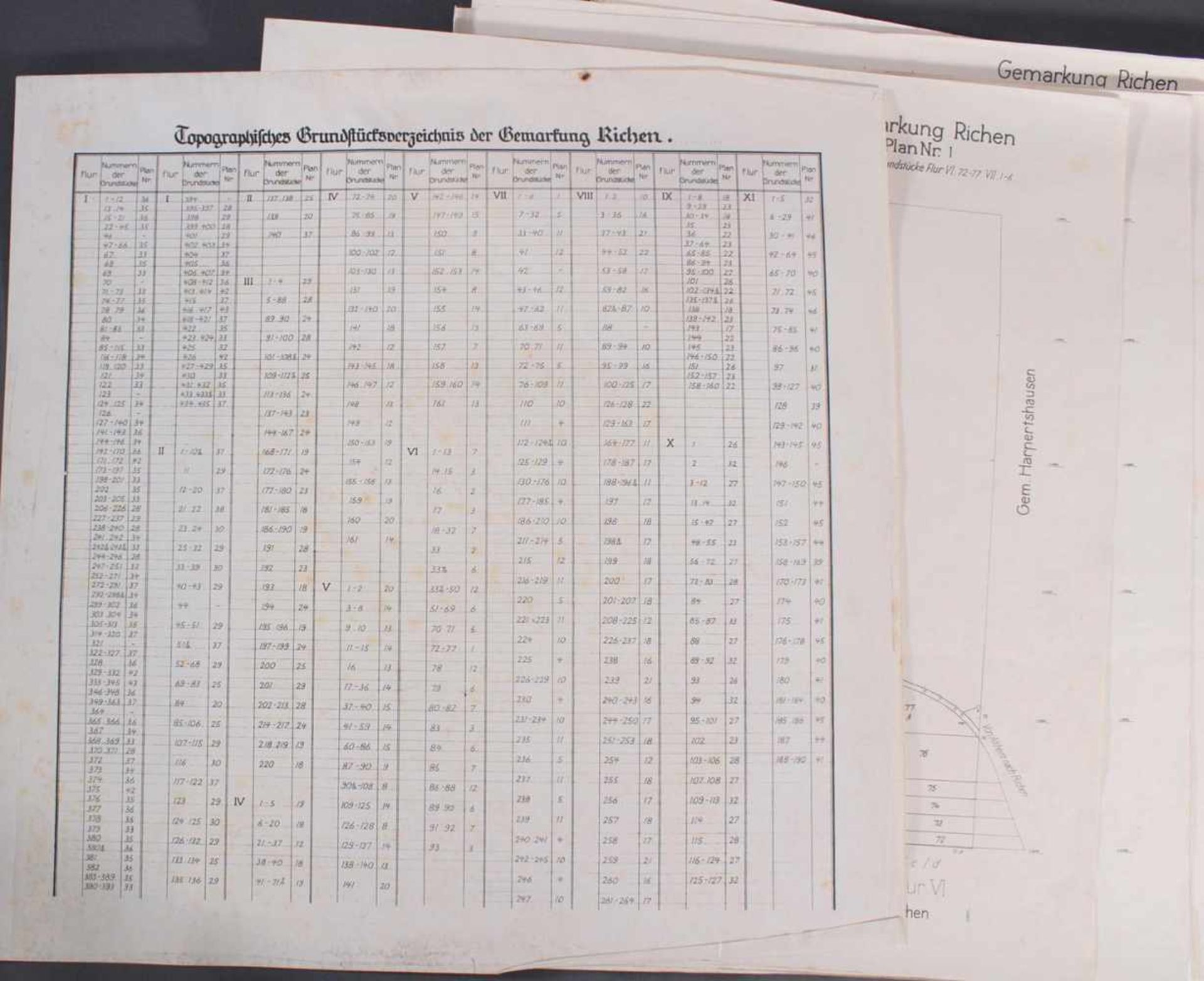 Schwarzdrucke der Grundstückspläne der Gemarkung RiechenWeit über 50 Schwarzdrucke in großer ( - Image 7 of 7