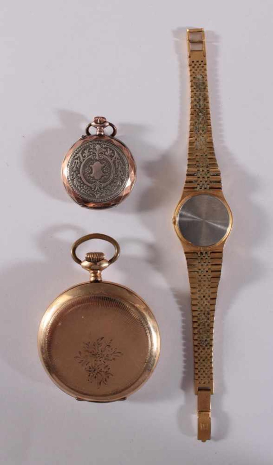 Uhrenkonvolut für Bastler1 Herrentaschenuhr "Illinois", vergoldet, Glas fehlt, beschädigtes - Image 5 of 5
