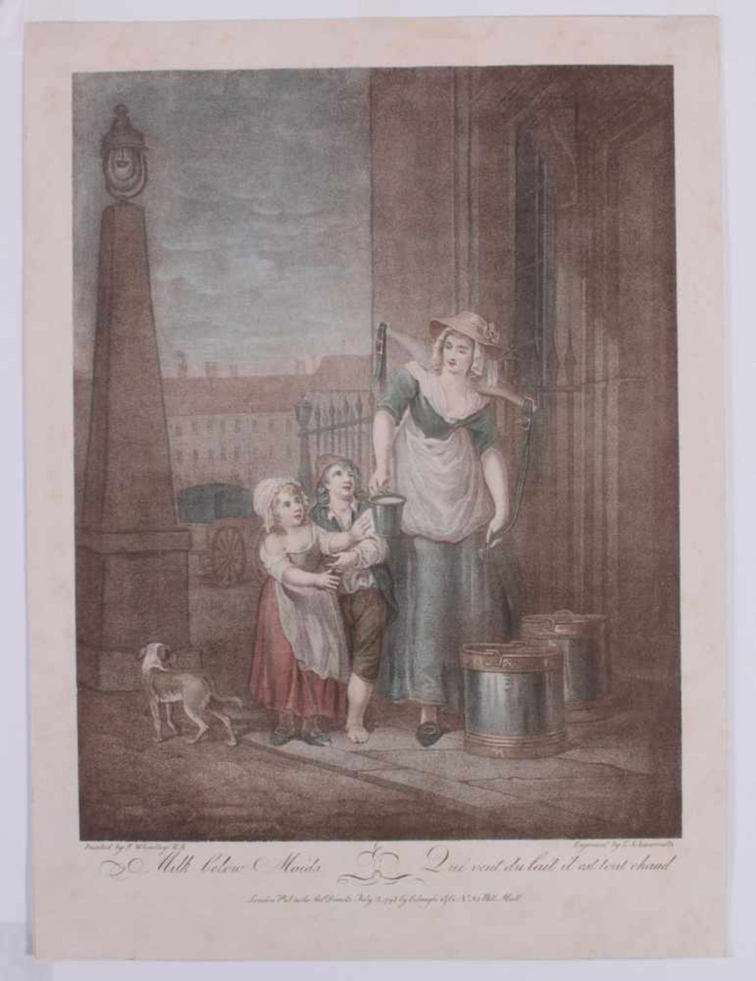 Luigi Schiavonetti (1765 - Bassano - 1810)War tätig in London. Milk below Maids - Milchmagd mit - Bild 2 aus 3