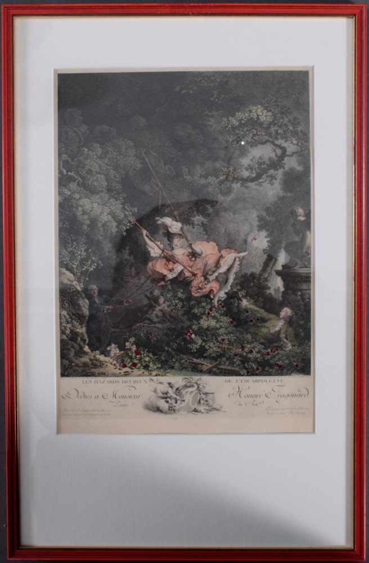 Honore Fragonard (Grasse 1732 - 1806 Paris)Die Schaukel. Farbradierung um 1880 nach Fragonard, ca.