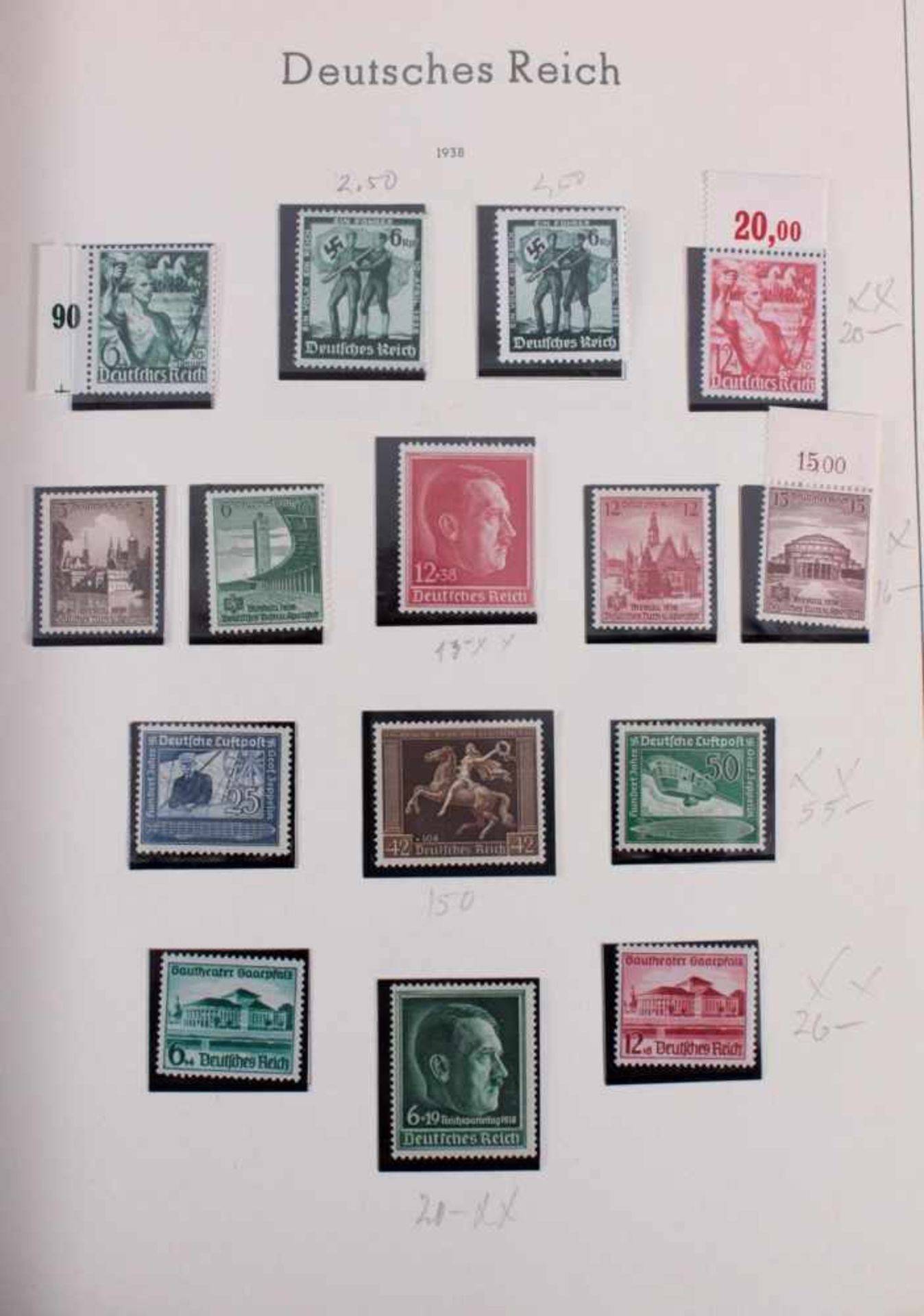 Sammlung Deutsches Reich 1933-1945 mit Nebengebieten, Postfrisch / ungebrauchtDeutsches Reich in den - Bild 18 aus 36