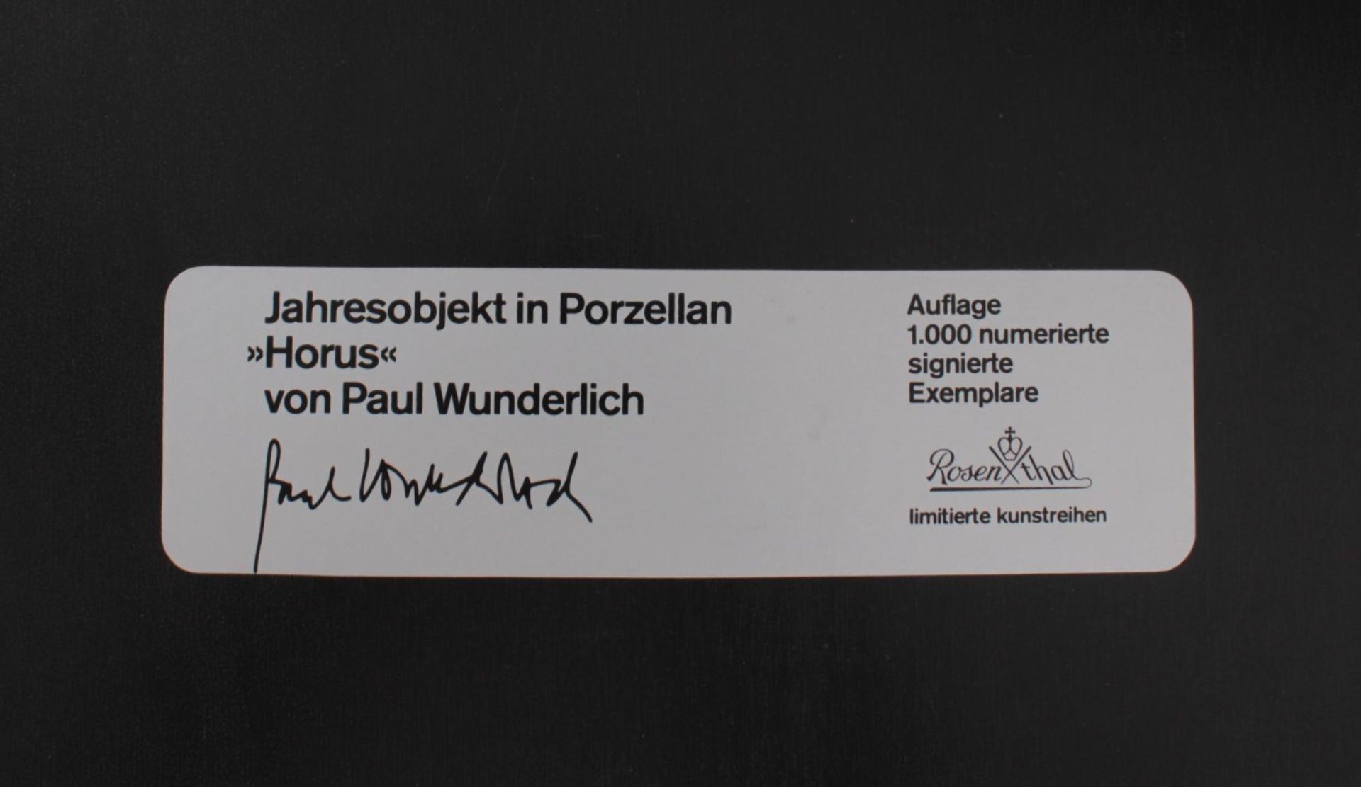 Reliefplatte "Horus", Rosenthal limitierte Kunstreihen, Paul WunderlichBisquitporzellan " - Image 7 of 7